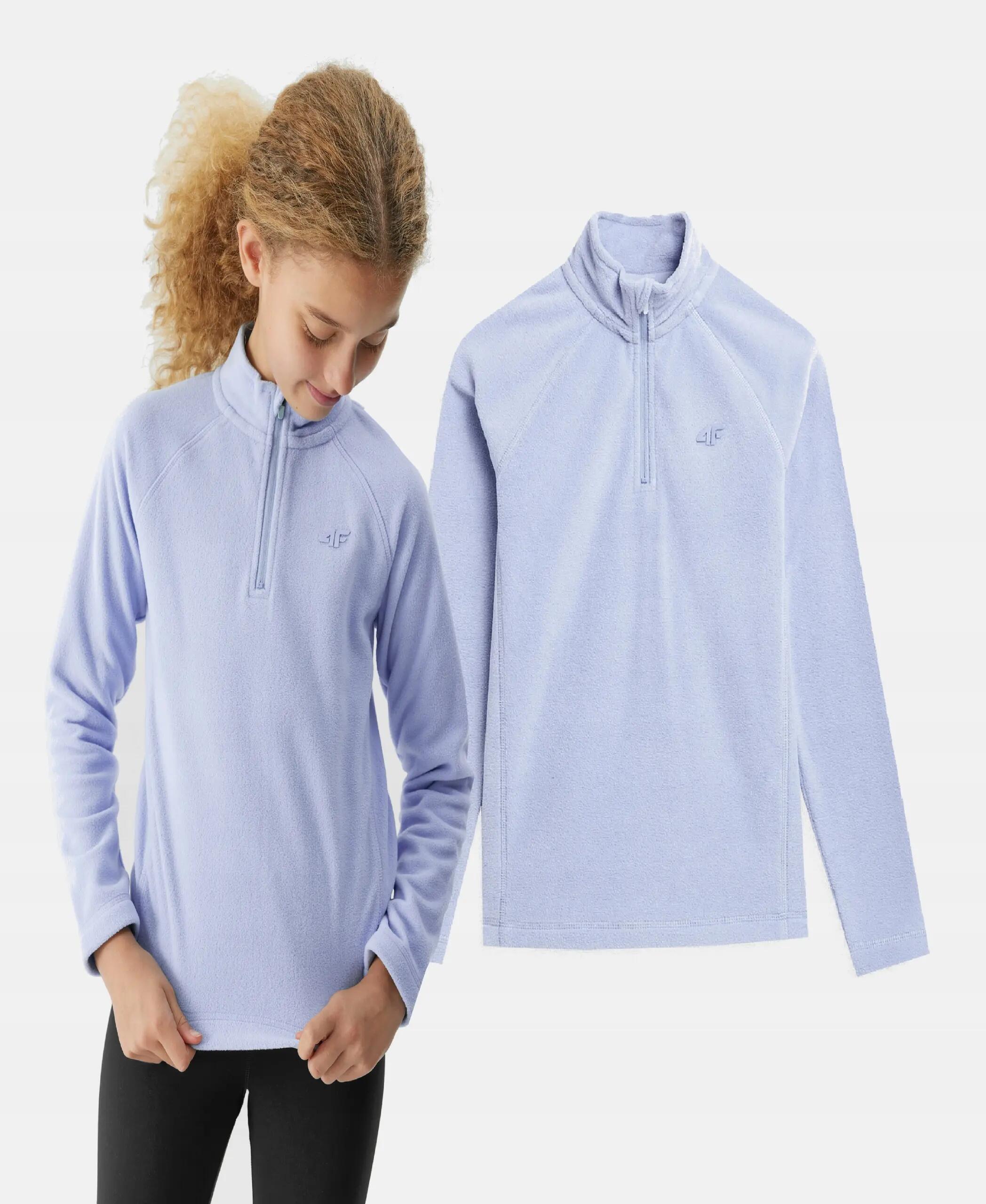 BLUZA DZIEWCZĘCA 4F Z KAPTUREM NIEROZPINANA Z NADRUKIEM 2/9