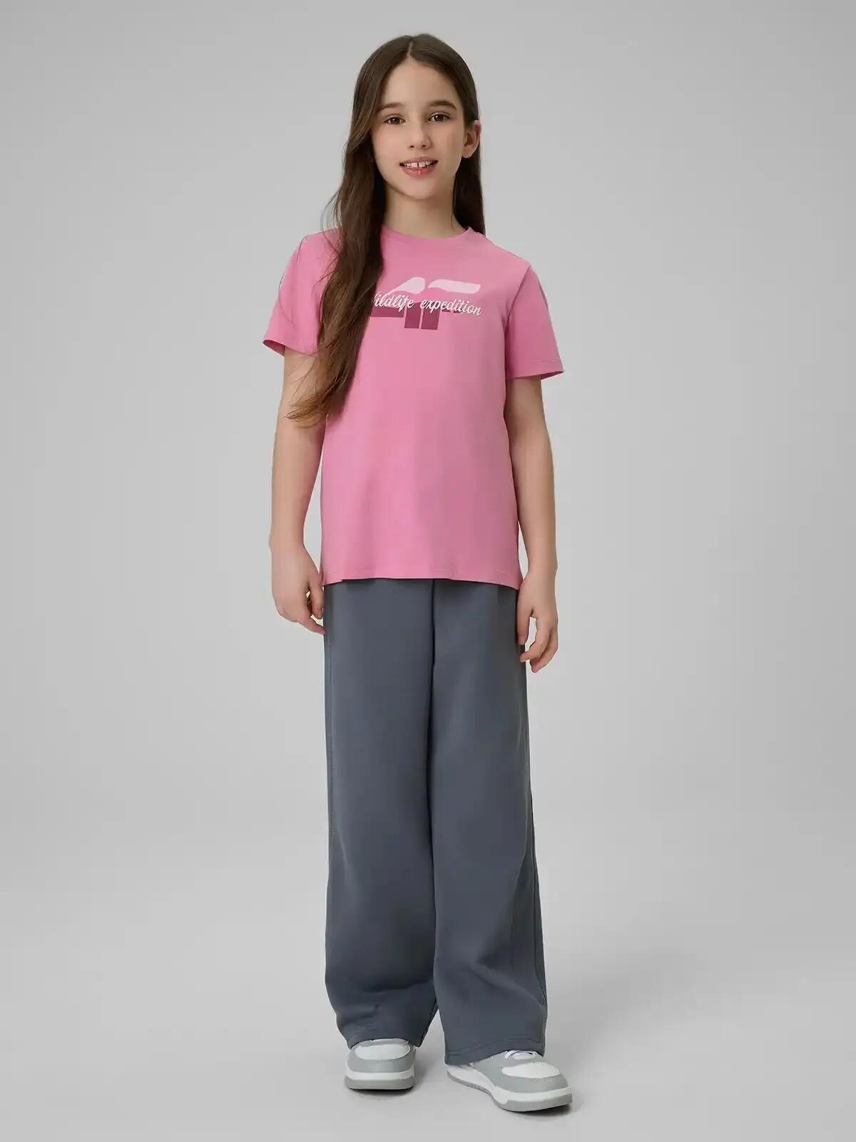 KOSZULKA DZIEWCZĘCA 4F T-SHIRT SPORTOWY BAWEŁNIANY 8/10