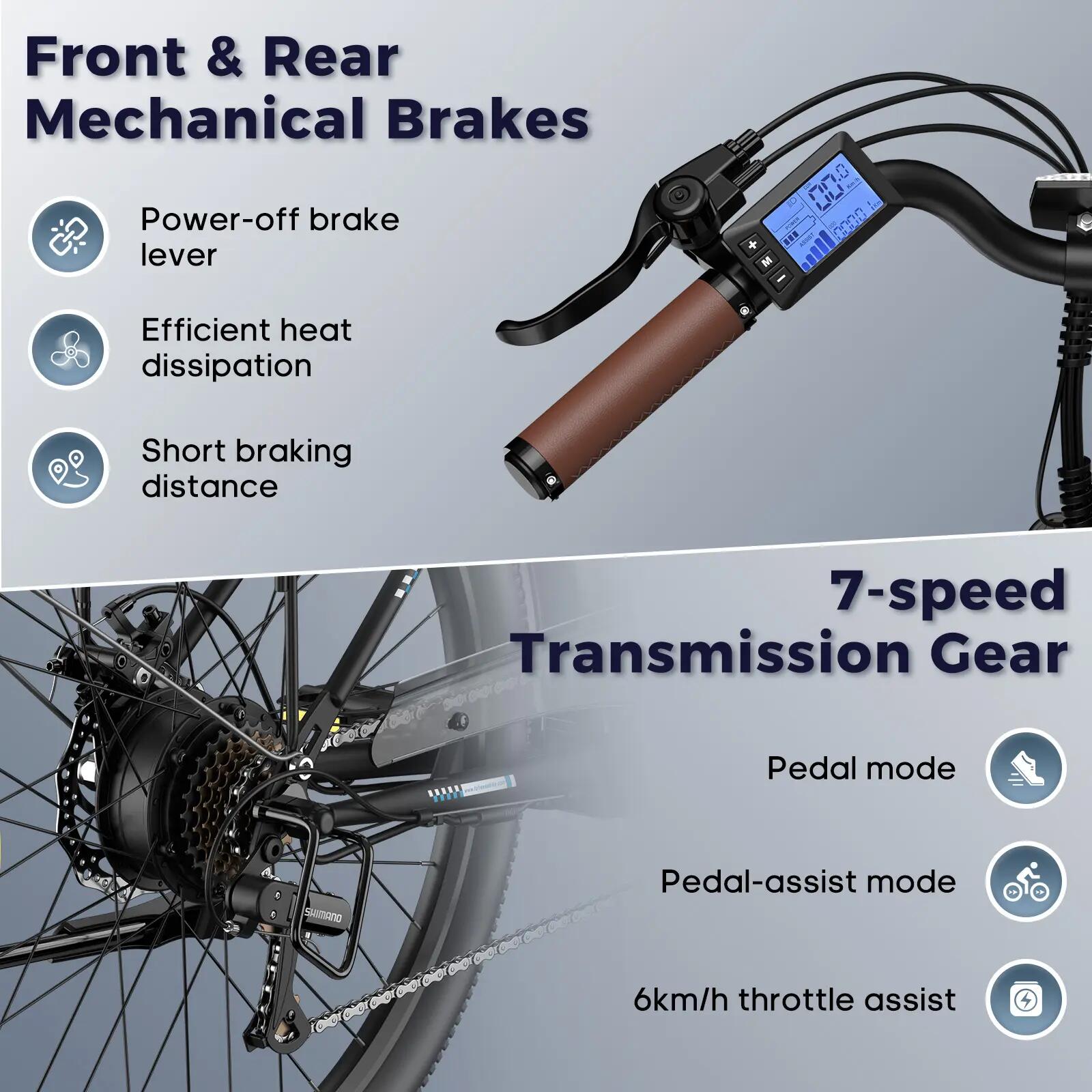 Bicicleta eléctrica FAFREES F26 Lasting, batería 36V 25Ah neumáticos 26 pulgadas 7/9