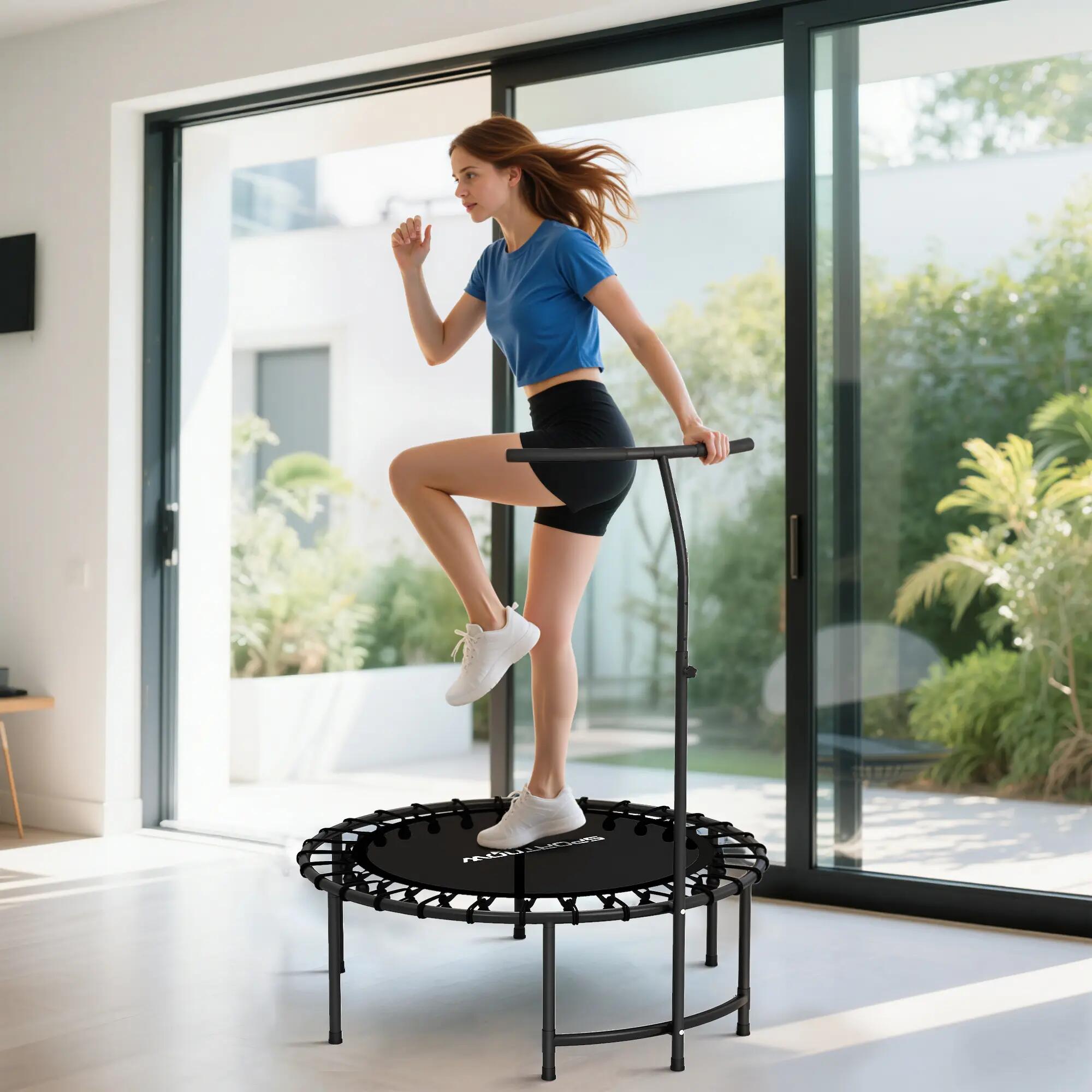 Trampoline - fitness - poignée réglable, 36 cordes - noir 4/6