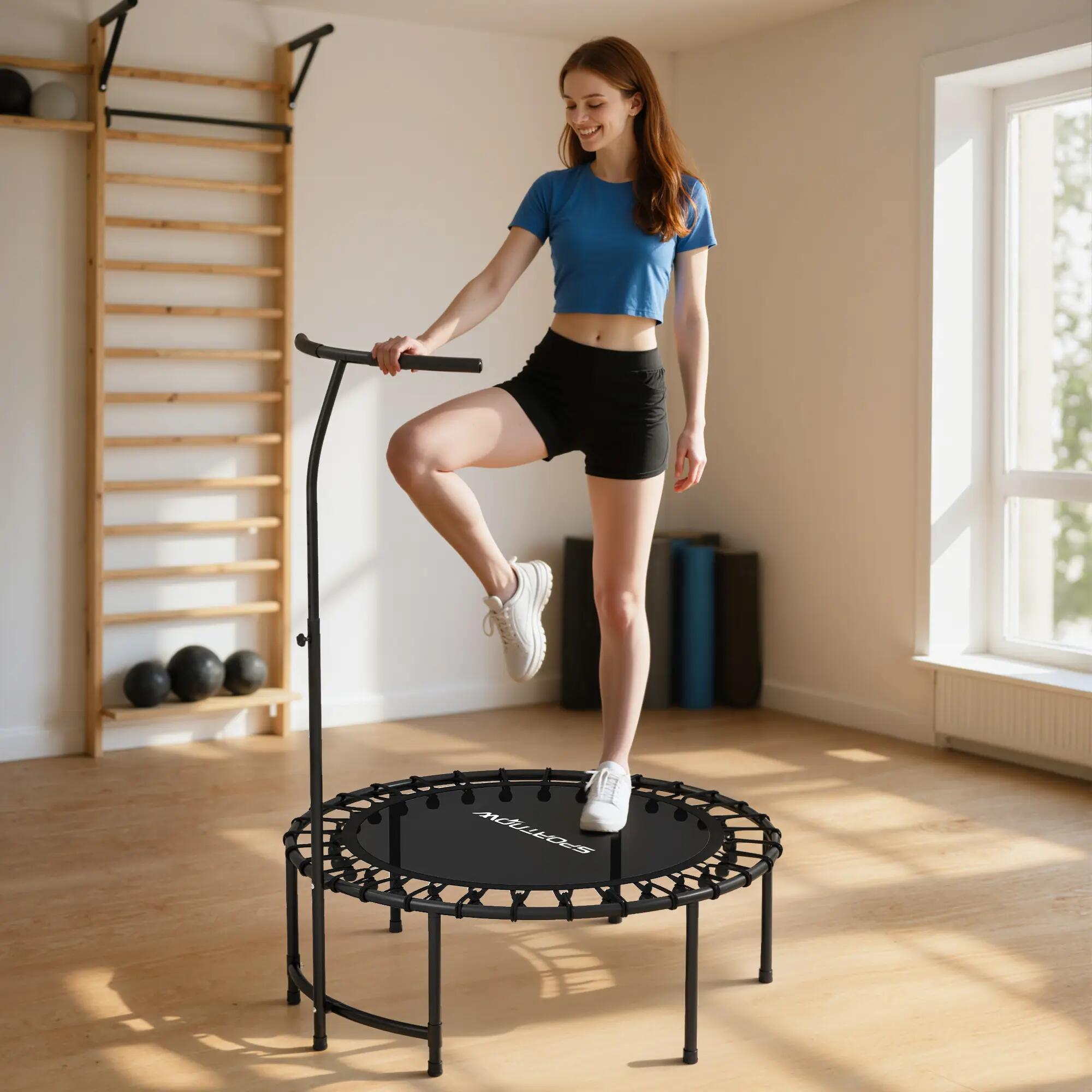 Trampoline - fitness - poignée réglable, 36 cordes - noir 3/6