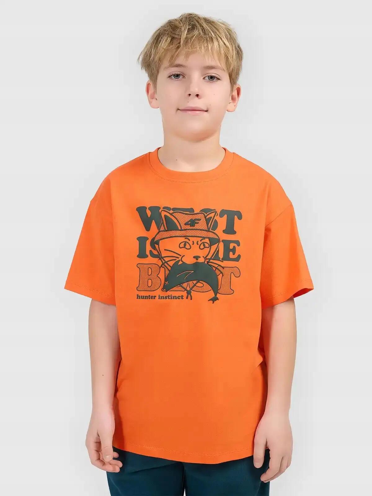 4F T-SHIRT CHŁOPIĘCY BAWEŁNIANY KOSZULKA Z 2/10
