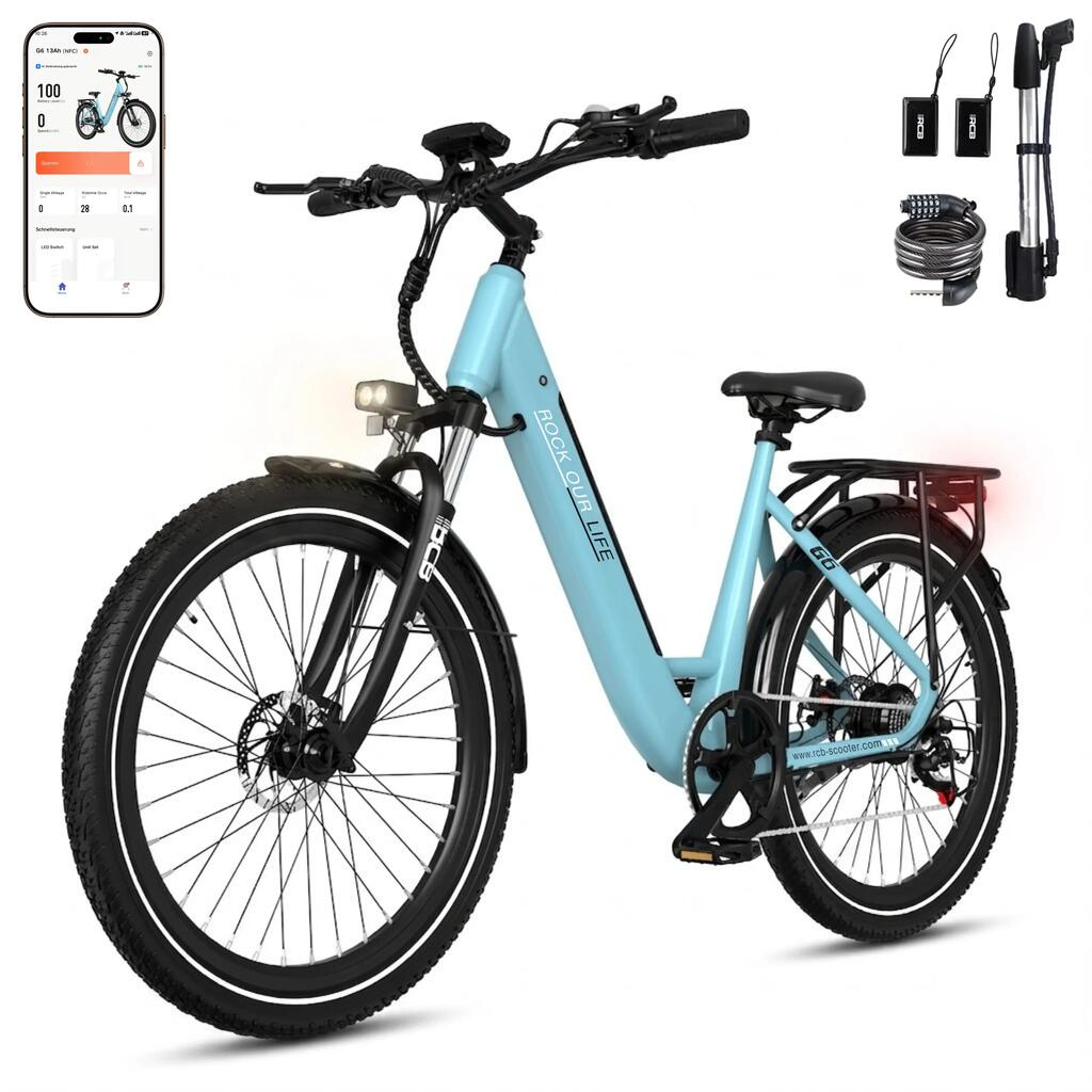 Electric City Bike G6 Low Step Frame 27.5", Torque Sensor, 120km Range