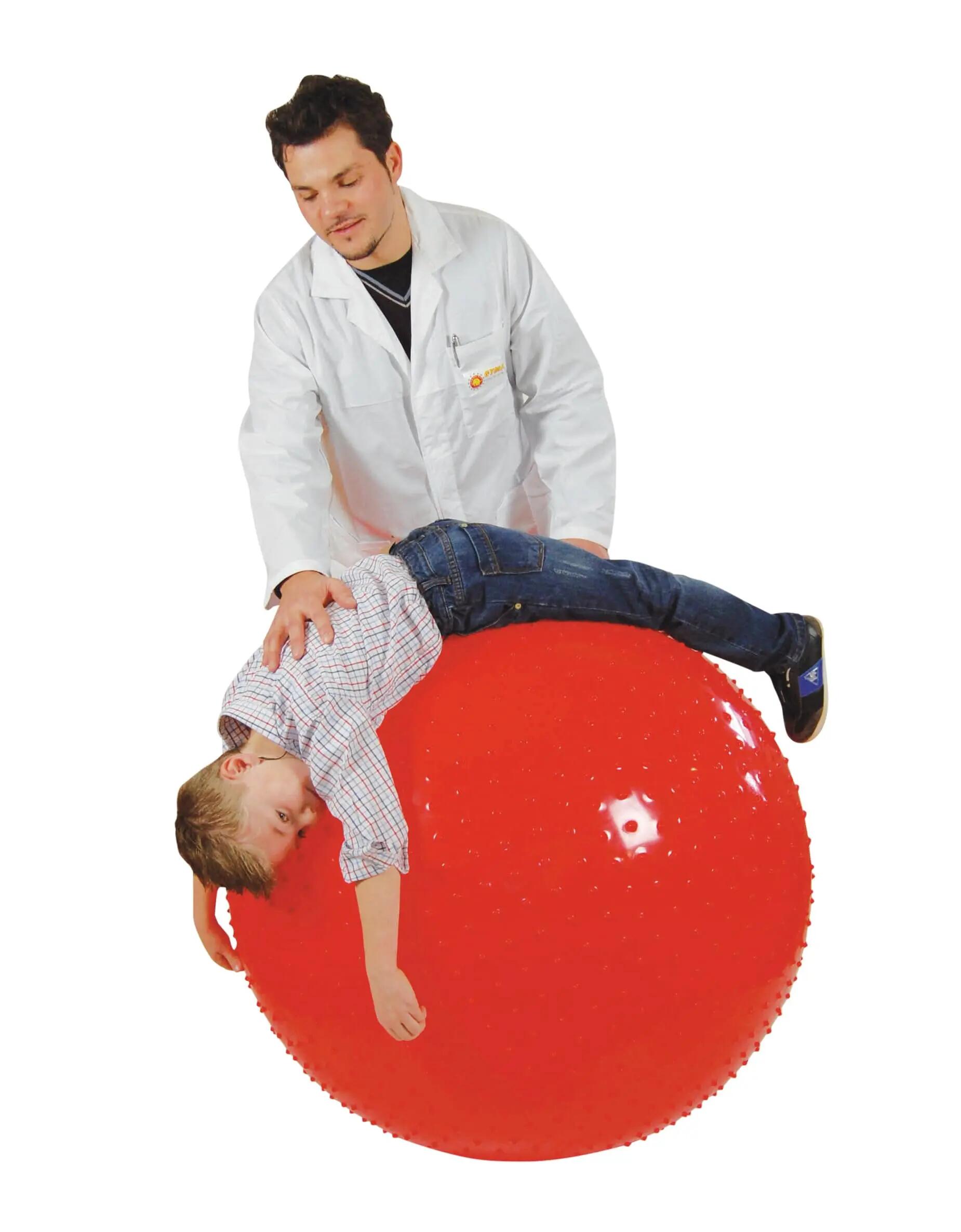 Gymnic Therasensory Palla fisioterapia con rilievi Ø 100 cm rossa 3/4