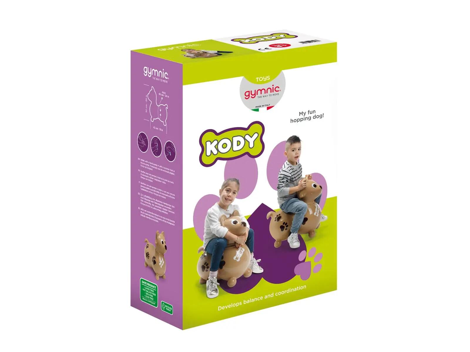 Gymnic Kody Cane gonfiabile cavalcabile marrone gioco ed equilibrio bambini 6/6