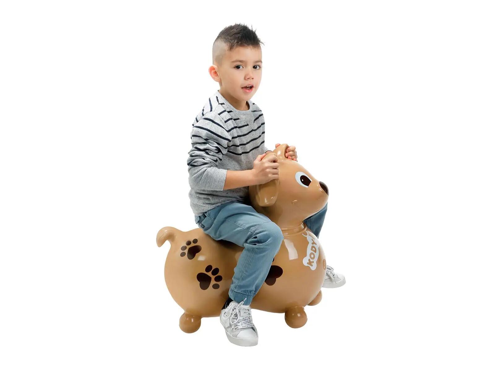 Gymnic Kody Cane gonfiabile cavalcabile marrone gioco ed equilibrio bambini 3/6