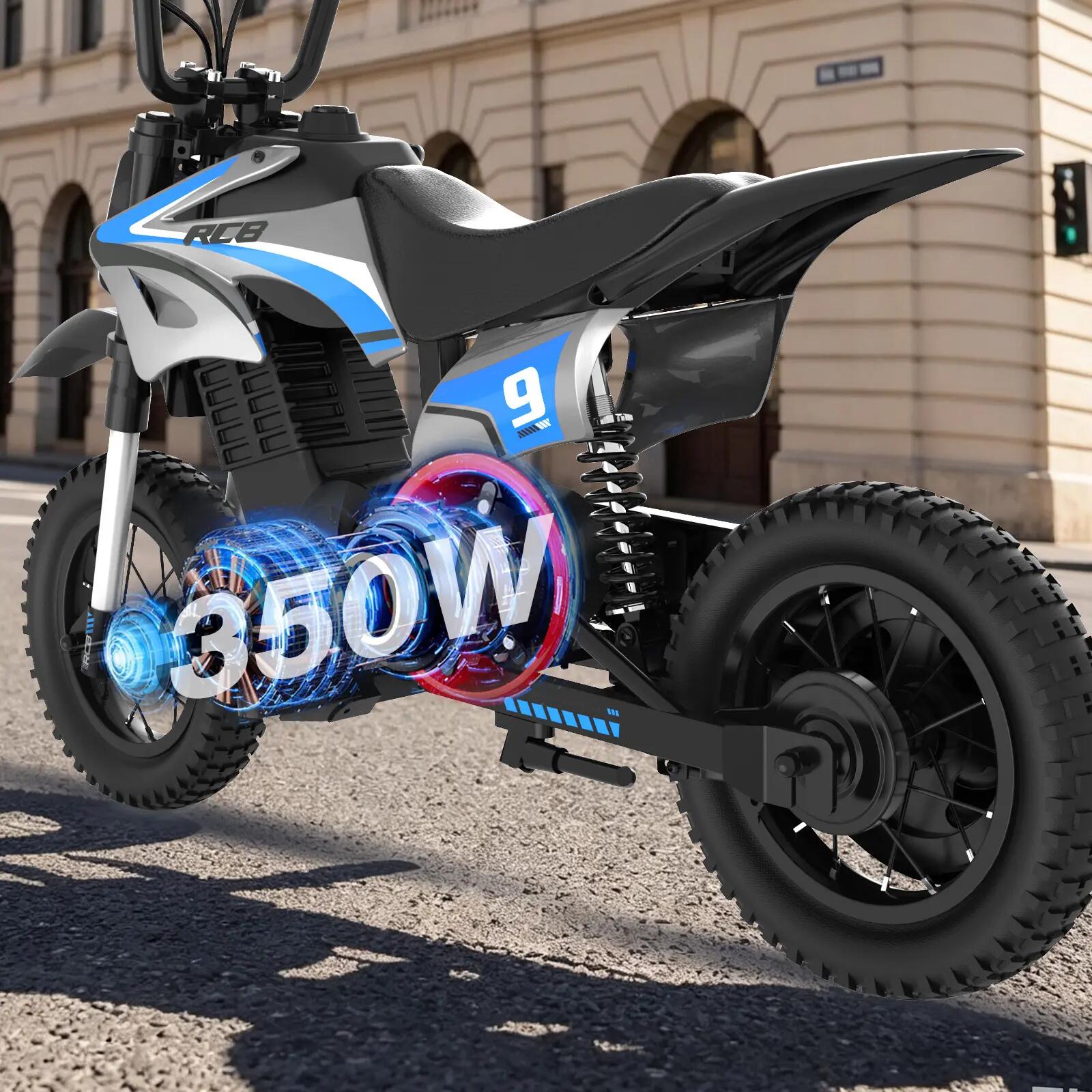 Moto électrique enfant R9X PRO tout-terrain 12 pouces double amortisseur 8/8