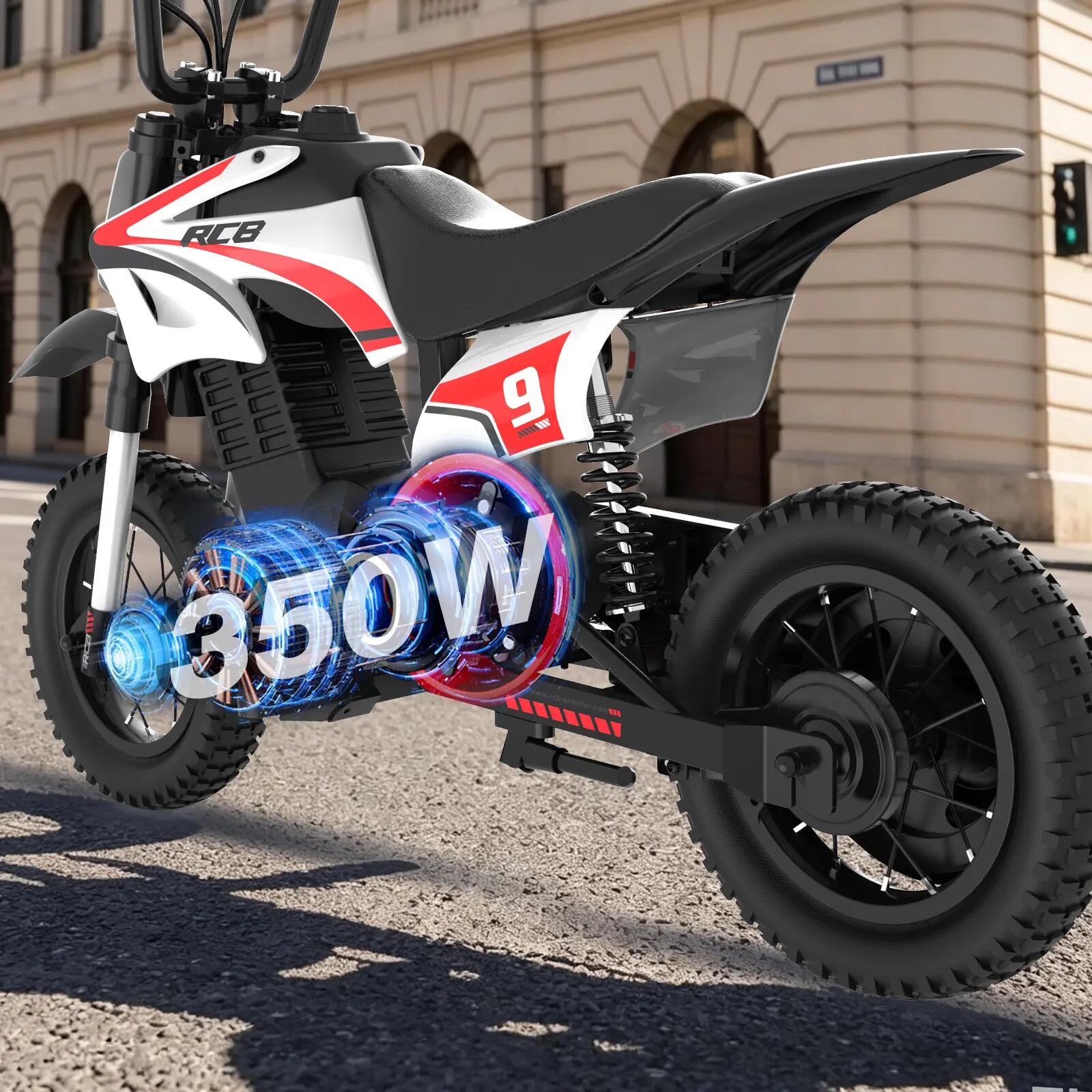 Elektro Kinder Crossmotorrad R9X PRO, 12 Zoll Reifen, Doppel-Federdämpfer 6/7