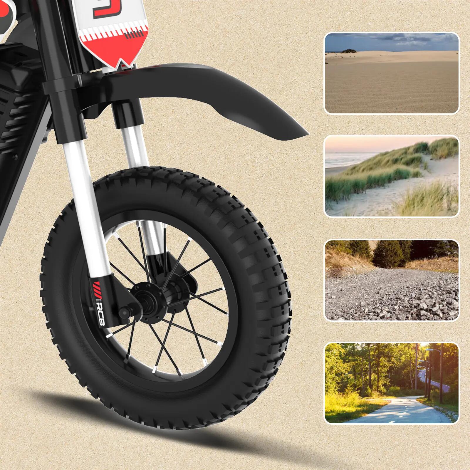 Elektro Kinder Crossmotorrad R9X PRO, 12 Zoll Reifen, Doppel-Federdämpfer 3/7