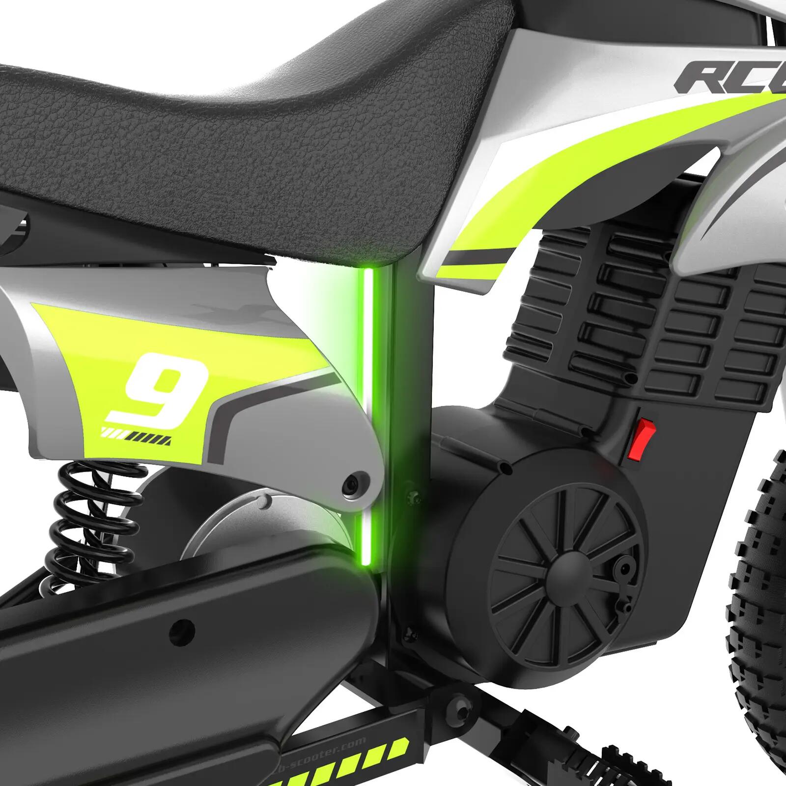Moto eléctrica infantil R9X PRO todoterreno, ruedas 12", doble amortiguador 7/7