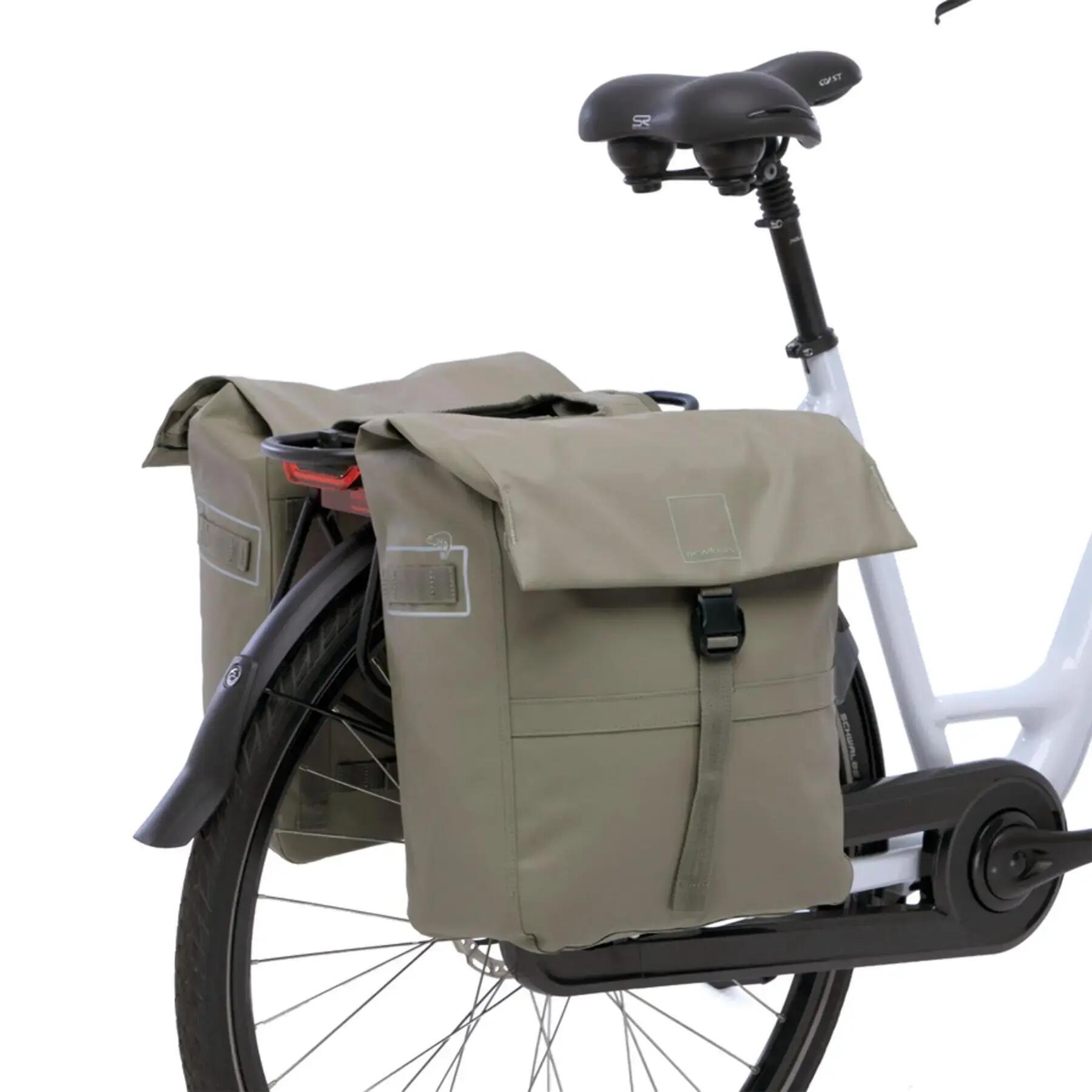 Dubbele fietstas Leeds, taupe 3/4