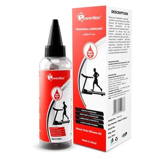 PowerMax Fitness Multi-Purpose PMS-50 (50ml Silicone Oil Bottle) 100% Pure Silicone Treadmill Lubricant, Full Belt Width Lubrication, No Odor & No Propellants, Nozzle Cap for Easy Application, white