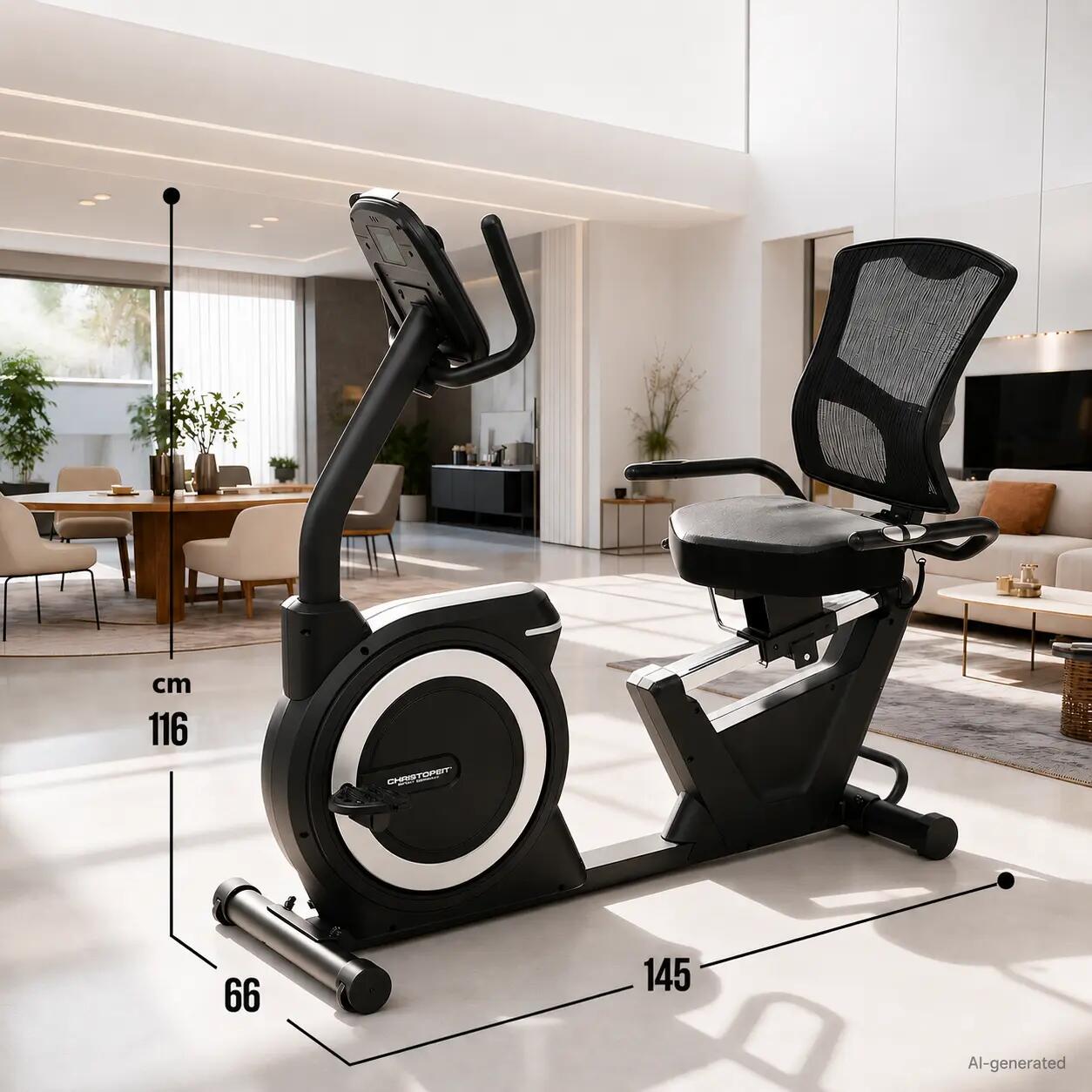 Hometrainer - lig-ergometer - lage instap - stil - handpolssensoren - RS 4000 7/14