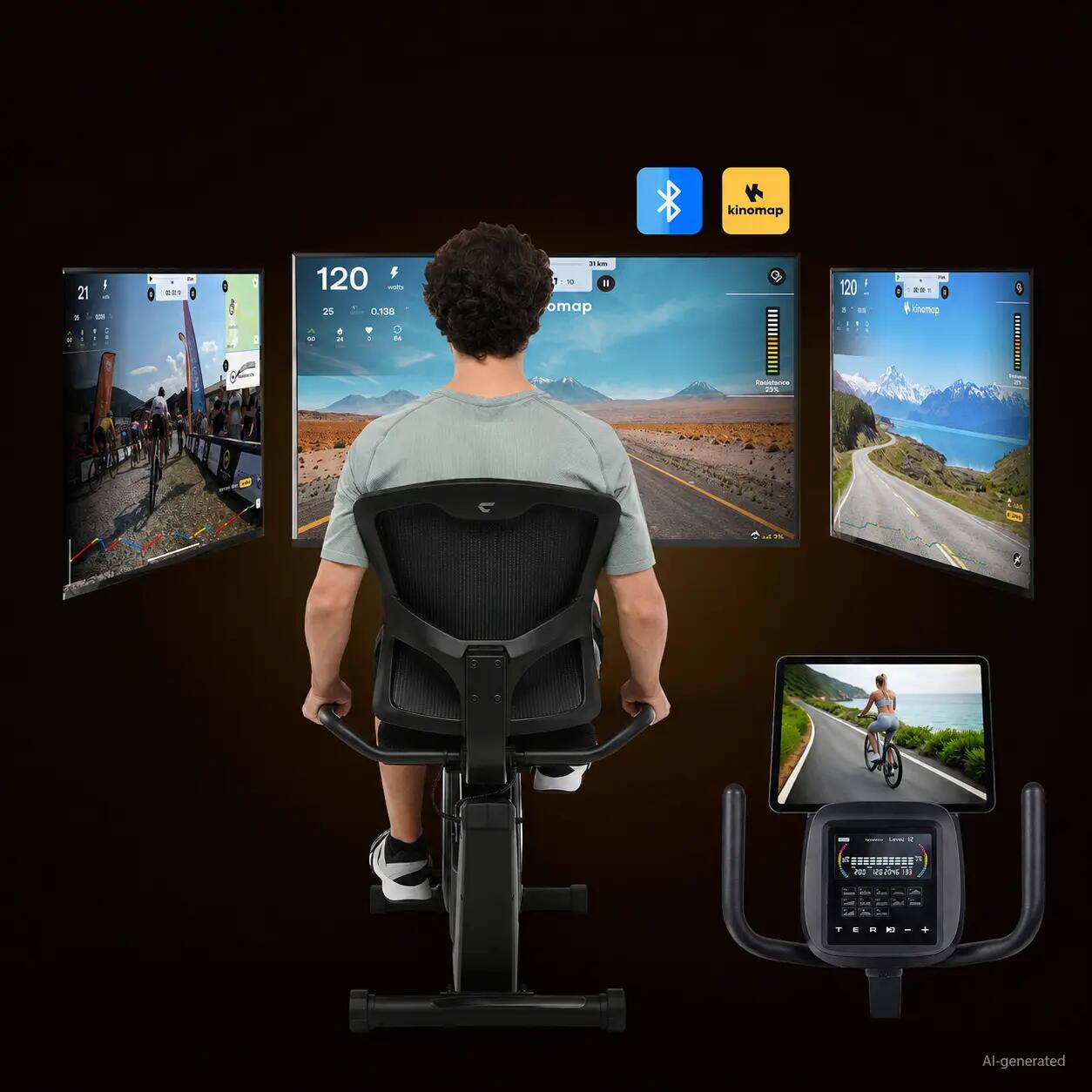 Hometrainer - lig-ergometer - lage instap - stil - handpolssensoren - RS 4000 6/14