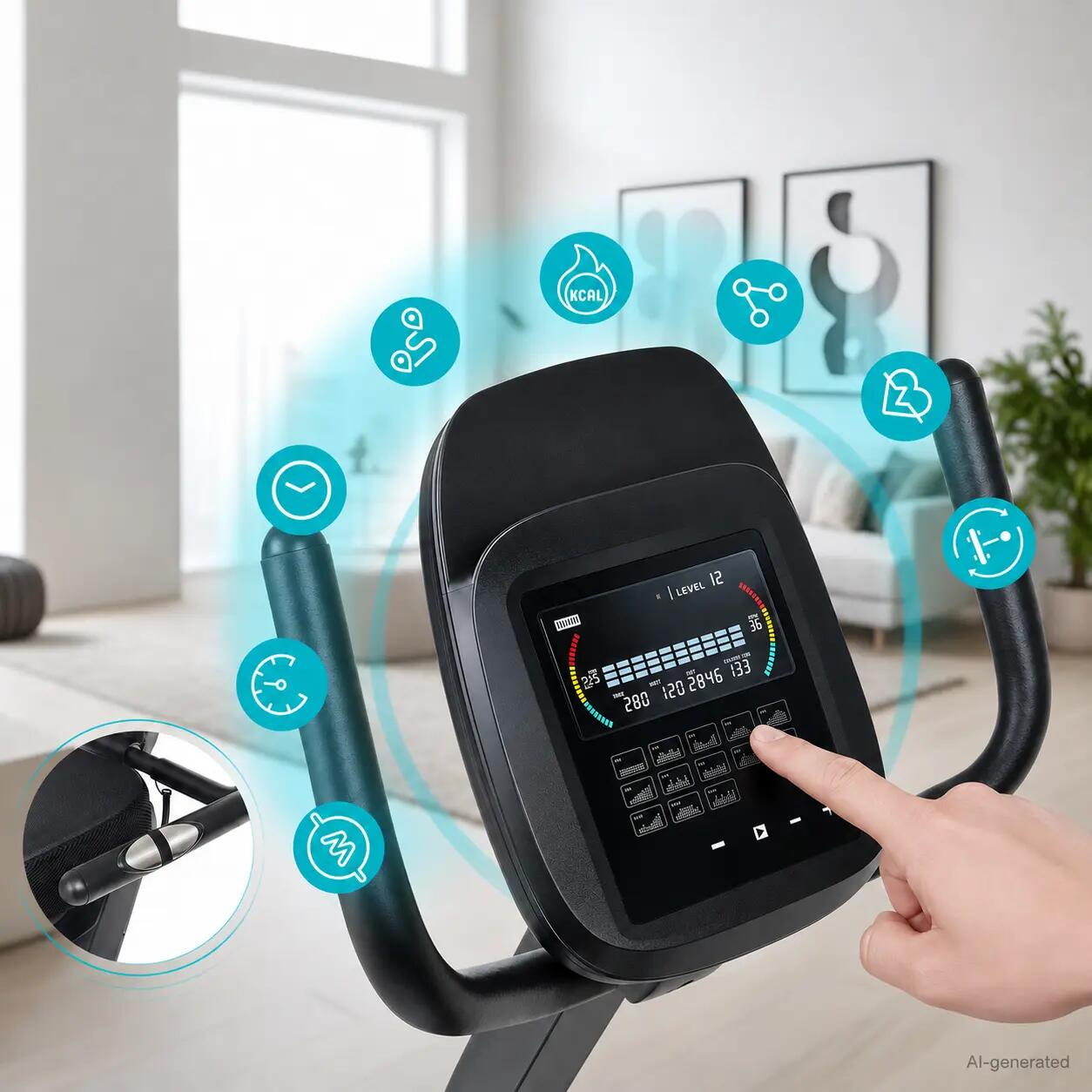 Hometrainer - lig-ergometer - lage instap - stil - handpolssensoren - RS 4000 4/14