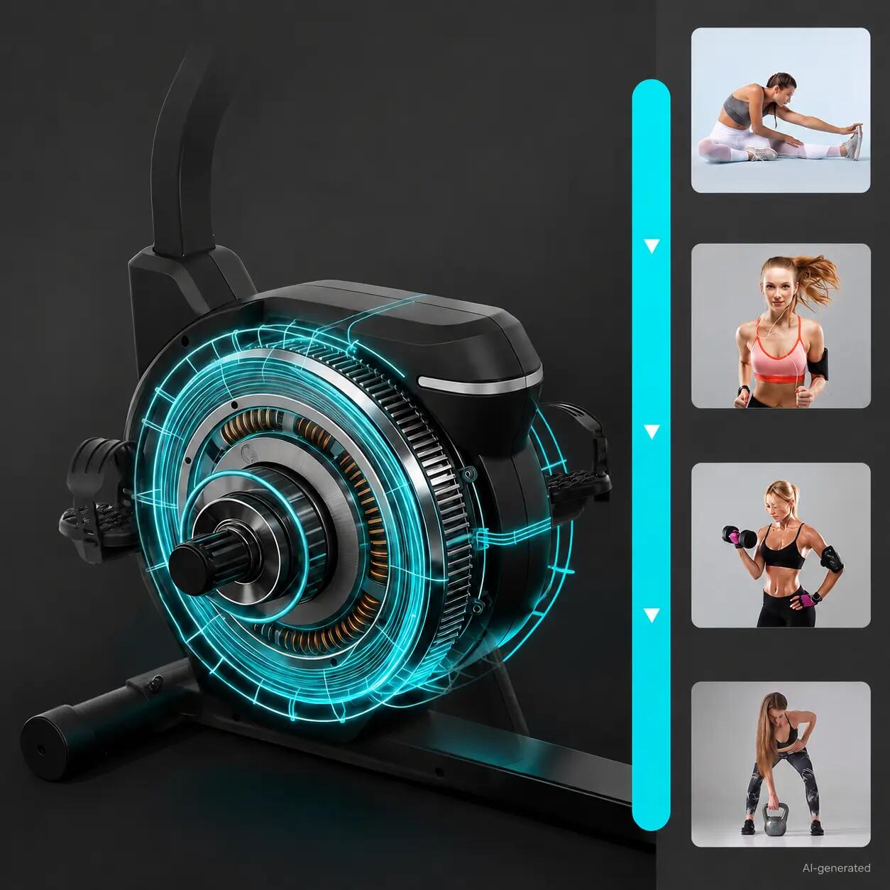 Hometrainer - lig-ergometer - lage instap - stil - handpolssensoren - RS 4000 3/14