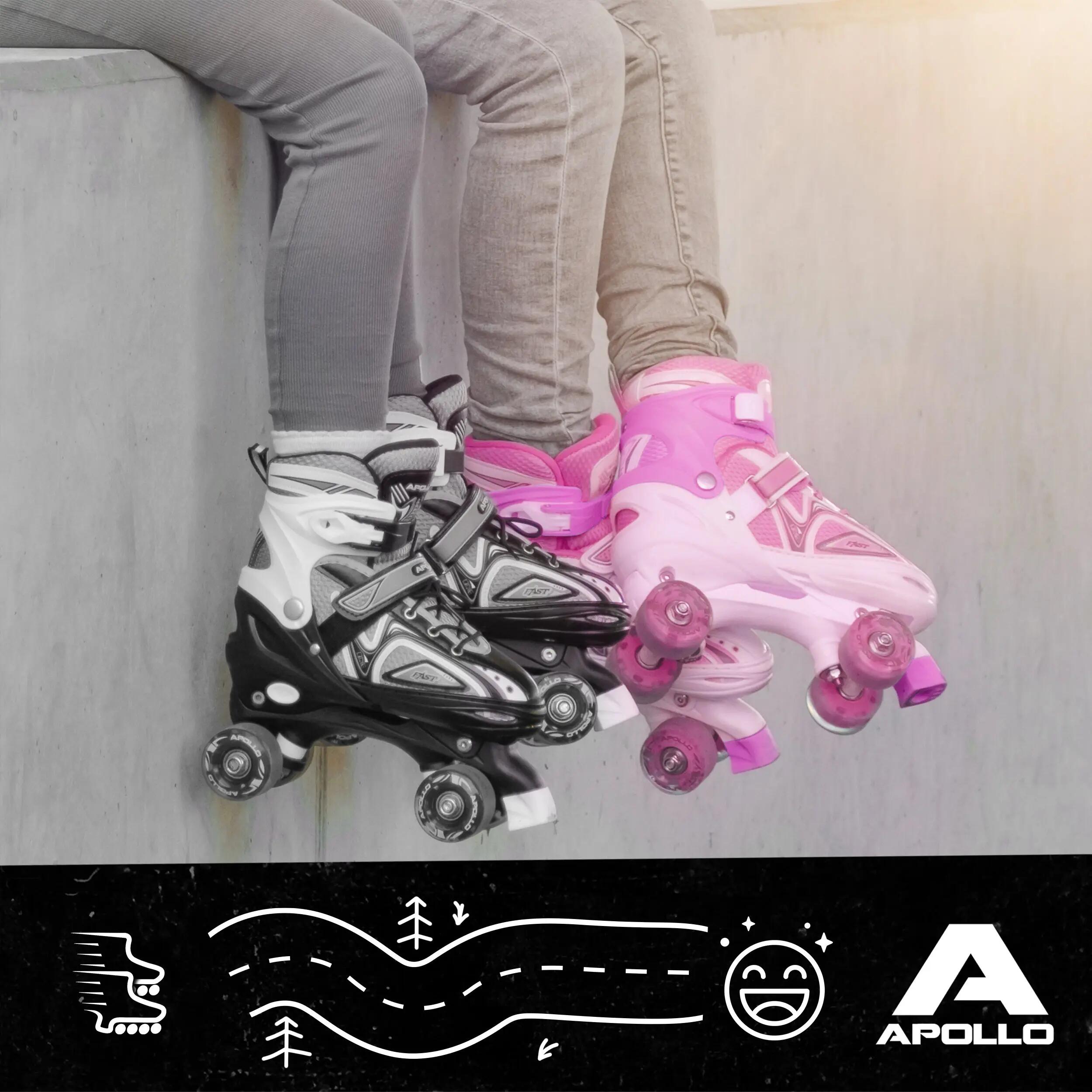 Apollo Super Quad LED ABEC7 verstellbare Kinder Rollschuhe 6/7