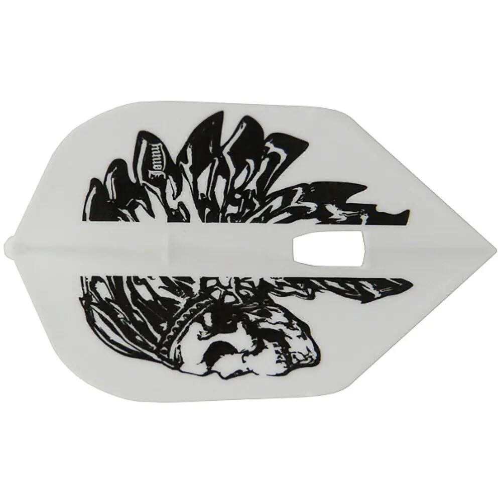 Plumas para Dardos Champagne L-Style Shape Jonny v. 1 Blanco/Negro 3/3