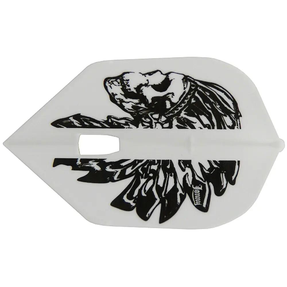 Plumas para Dardos Champagne L-Style Shape Jonny v. 1 Blanco/Negro 2/3