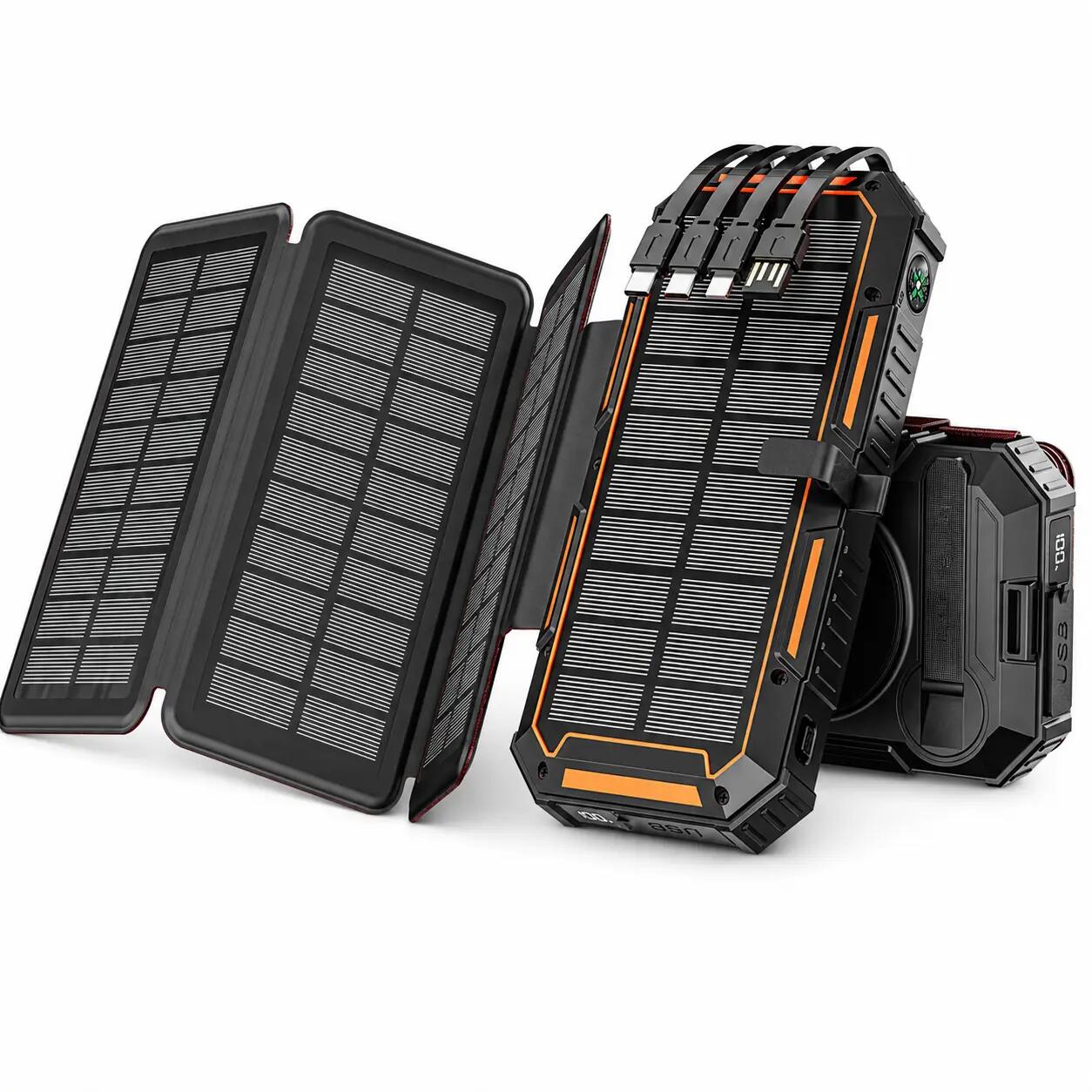 Solar-Powerbank 20000mAh – Kabellos – Handkurbel – 4 Paneele 2/2
