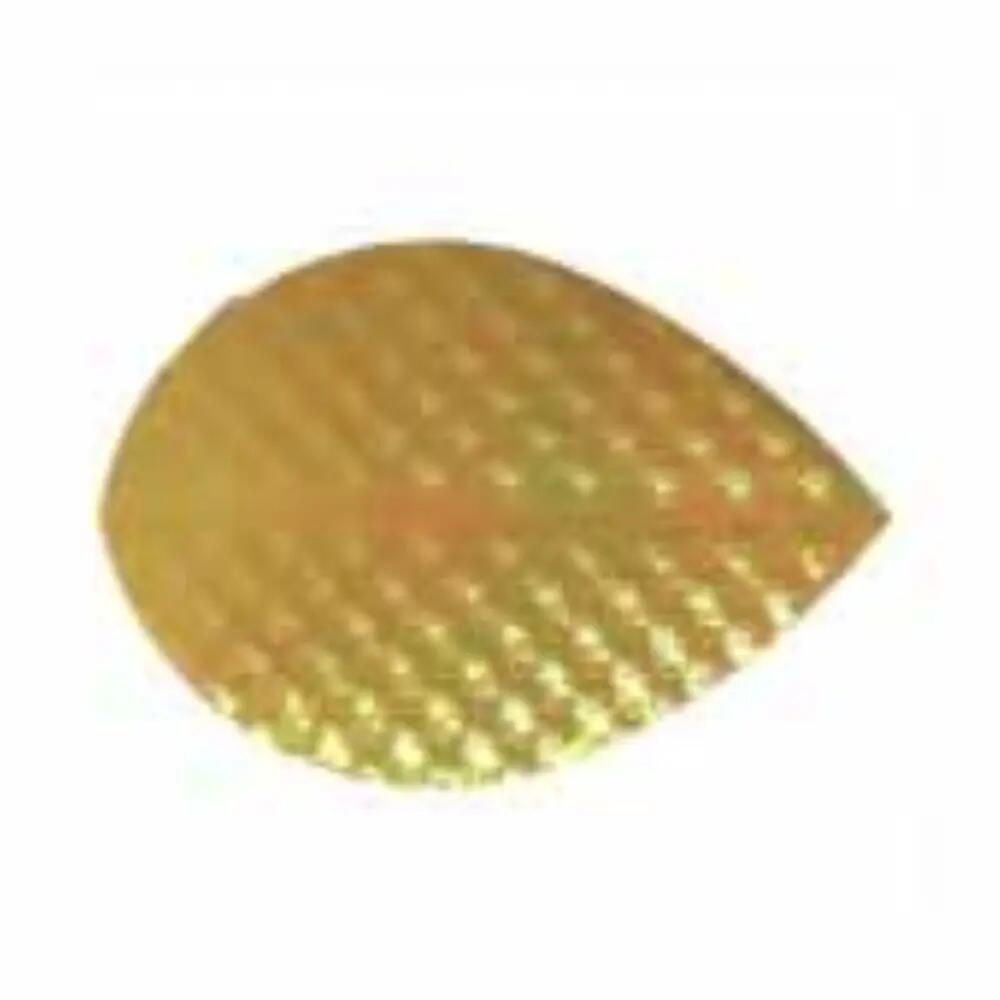 Plumas Iridescent Embossed Oval Amarilla 3/3