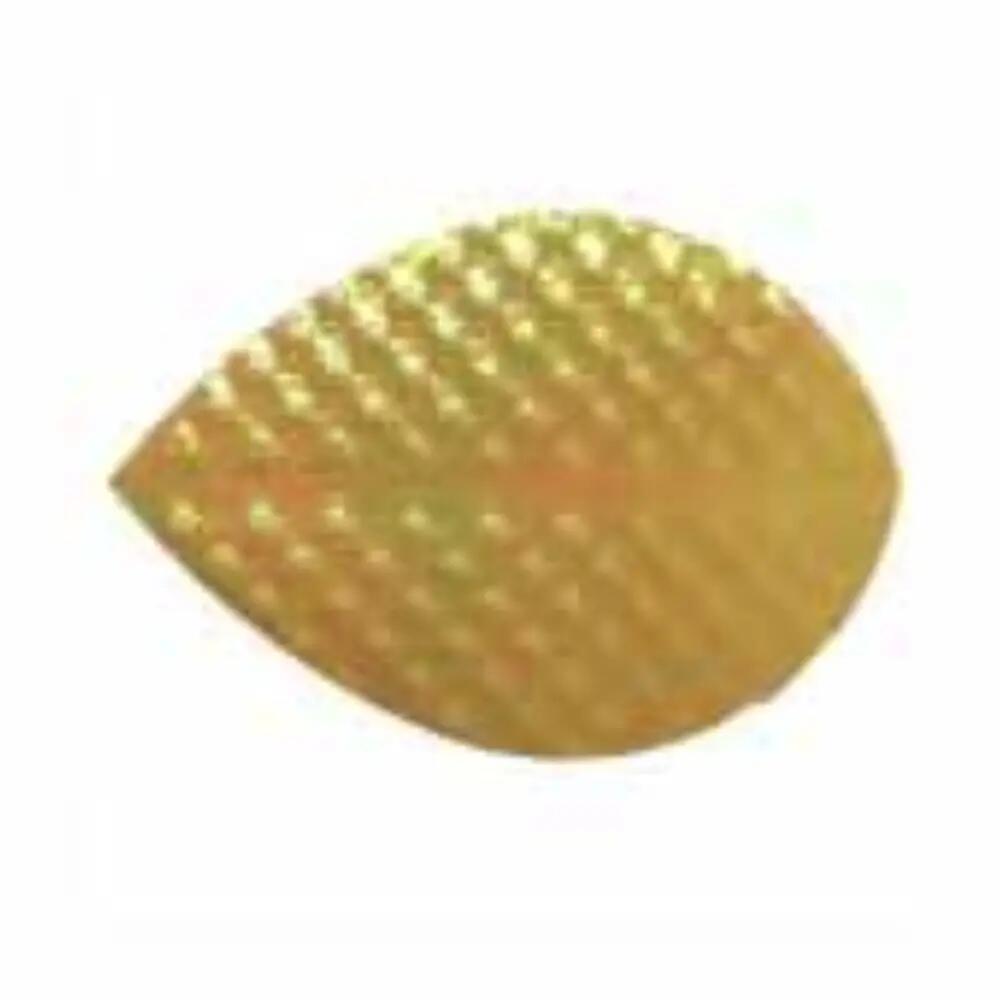 Plumas Iridescent Embossed Oval Amarilla 2/3