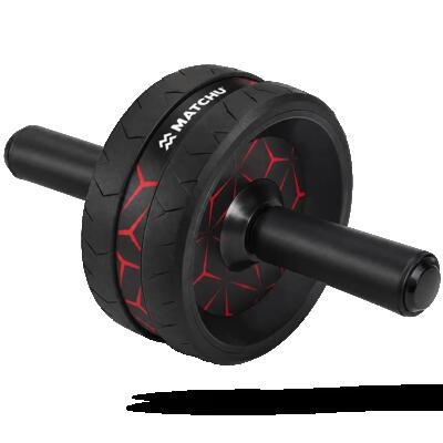 Ab wheel roller met knie mat - buikspiertrainer met extra breed dubbel wiel