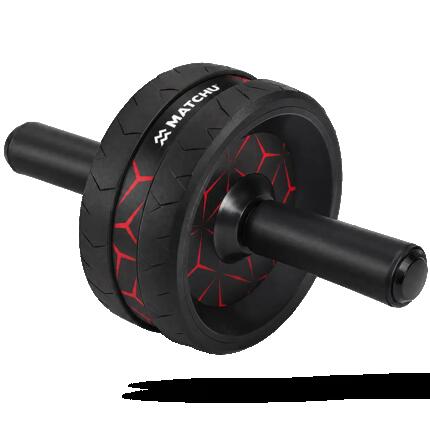 Ab Wheel Bauchmuskeltrainer - Stabiles Doppelrad mit Kniematte & Komfortgriffen