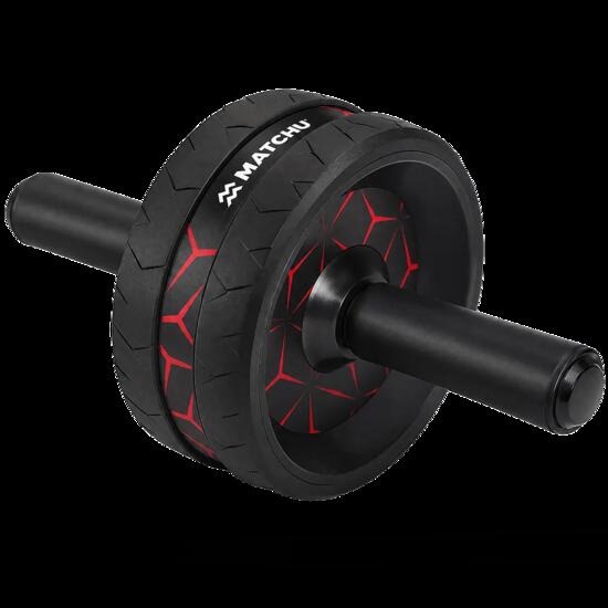 Ab Wheel Bauchmuskeltrainer - Stabiles Doppelrad mit Kniematte & Komfortgriffen
