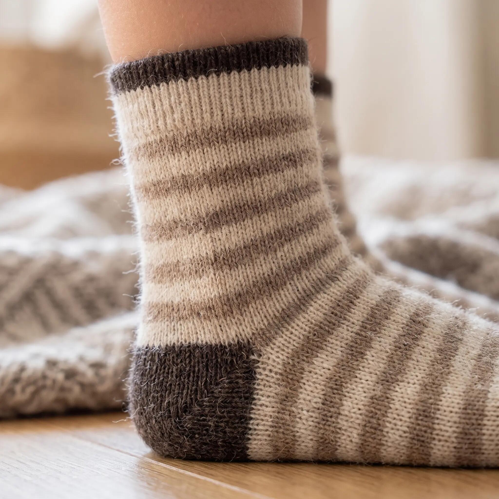 Warme Kindersocken mit Alpakawolle im 4er-Set – weich & formstabil - 23/26 4/7