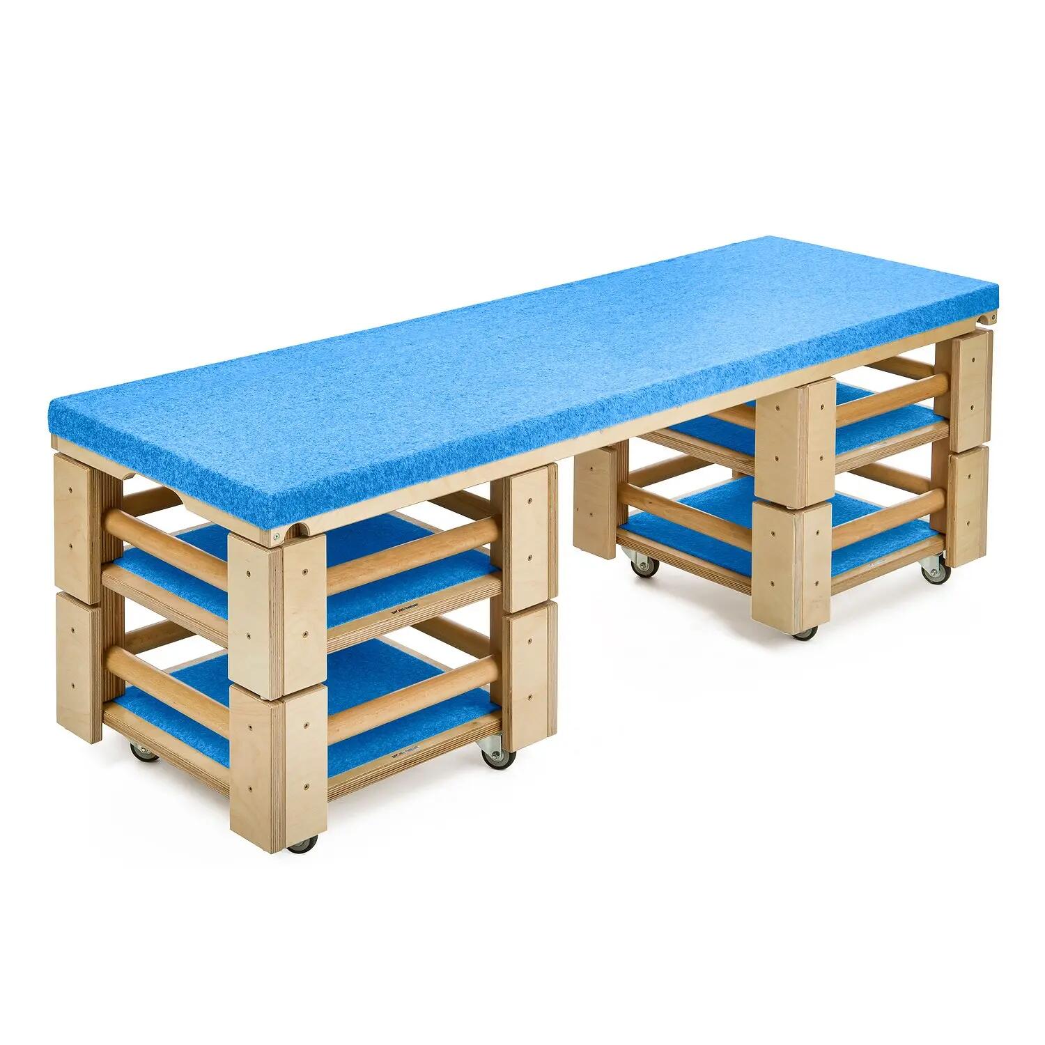 Turnhocker-Set Kombi 2 Turnen Unisex Blau, Holz-Natur 6/6