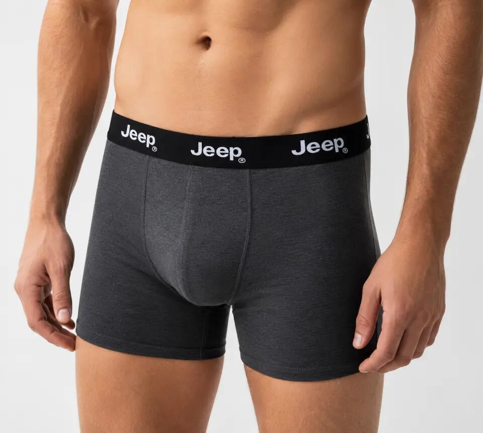 Boxershort 2 Pack Jeep Boxer Short Dark Grey Melange/Black L 4/6