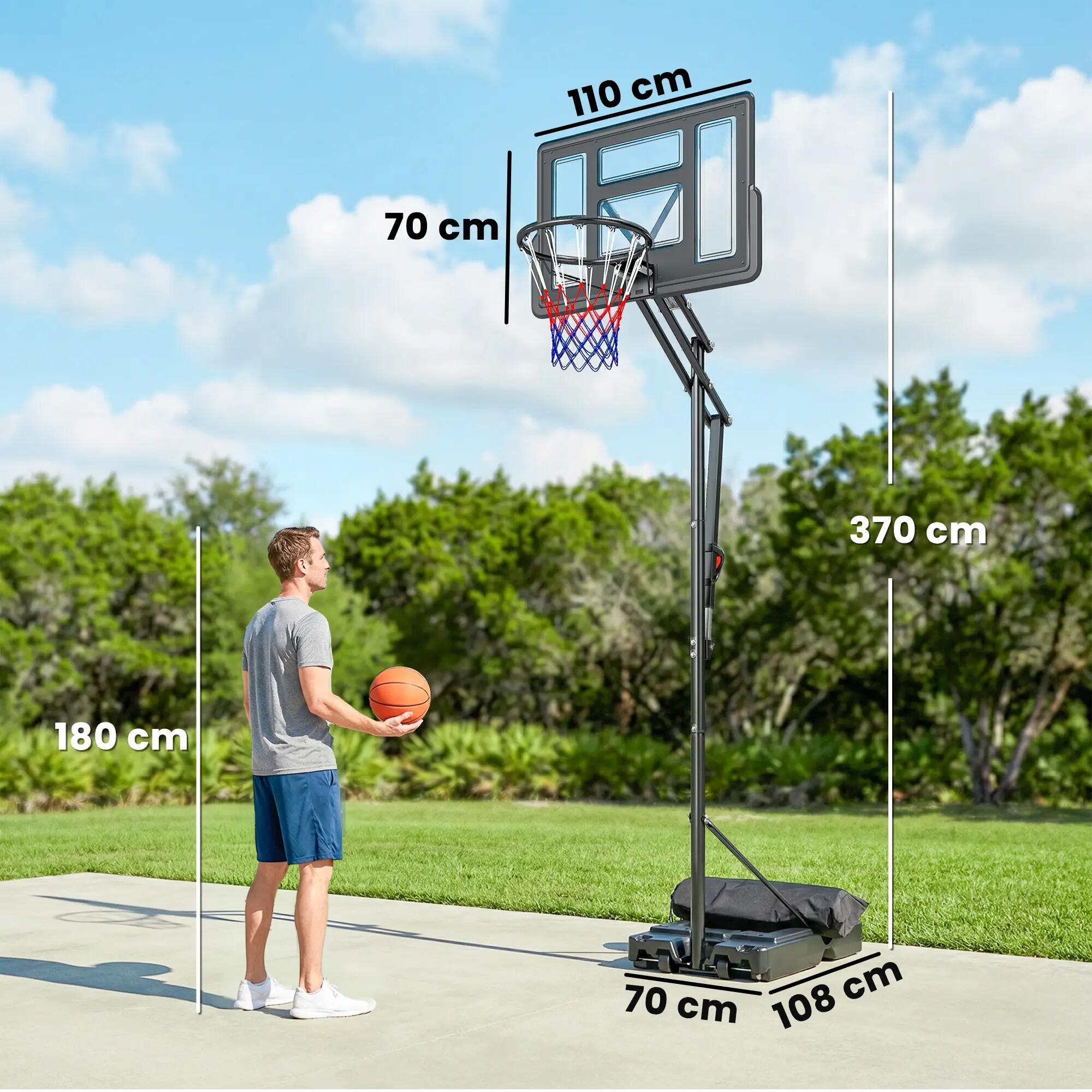 Canasta de Baloncesto SPORTNOW 120x120x370 cm Negro 3/5