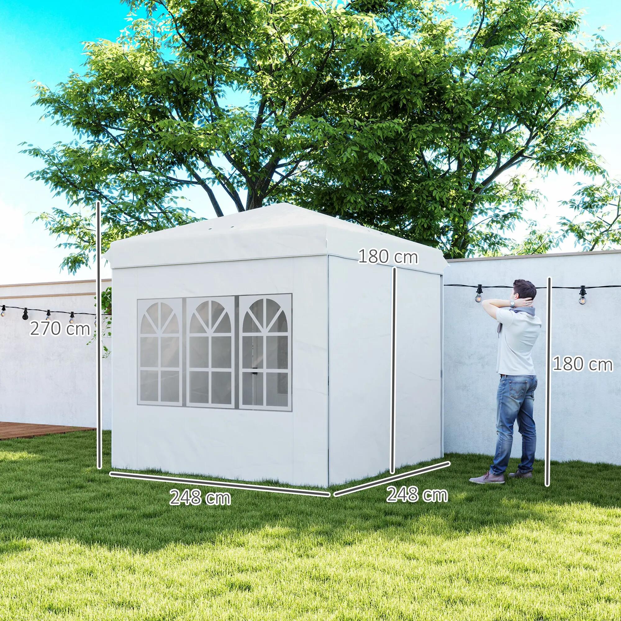 Tenda de exterior 248x248x270 cm branco Outsunny 3/7