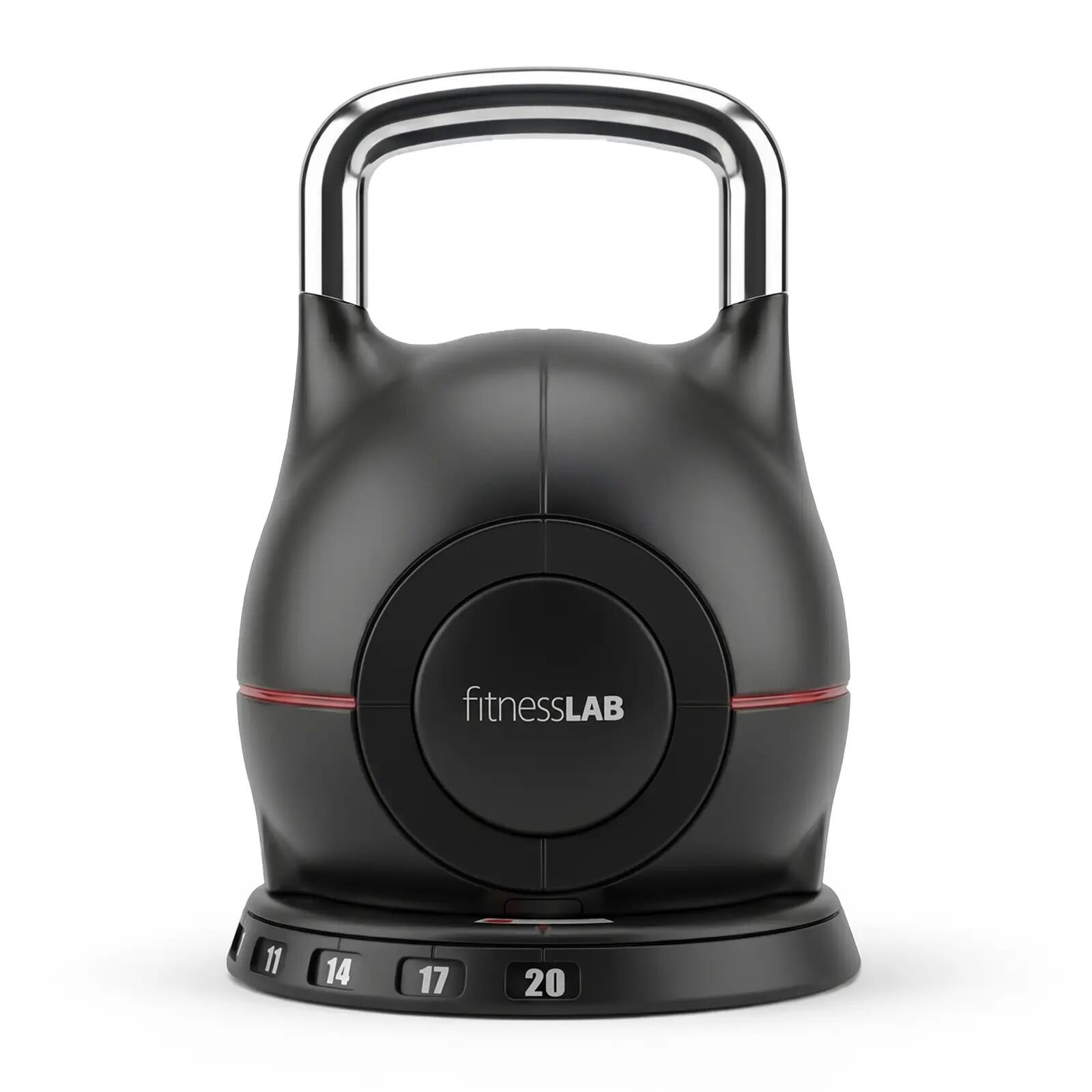 fitnessLAB 2-20kg Adjustable Kettlebell Quick Adjust Superior Locking Mechanism