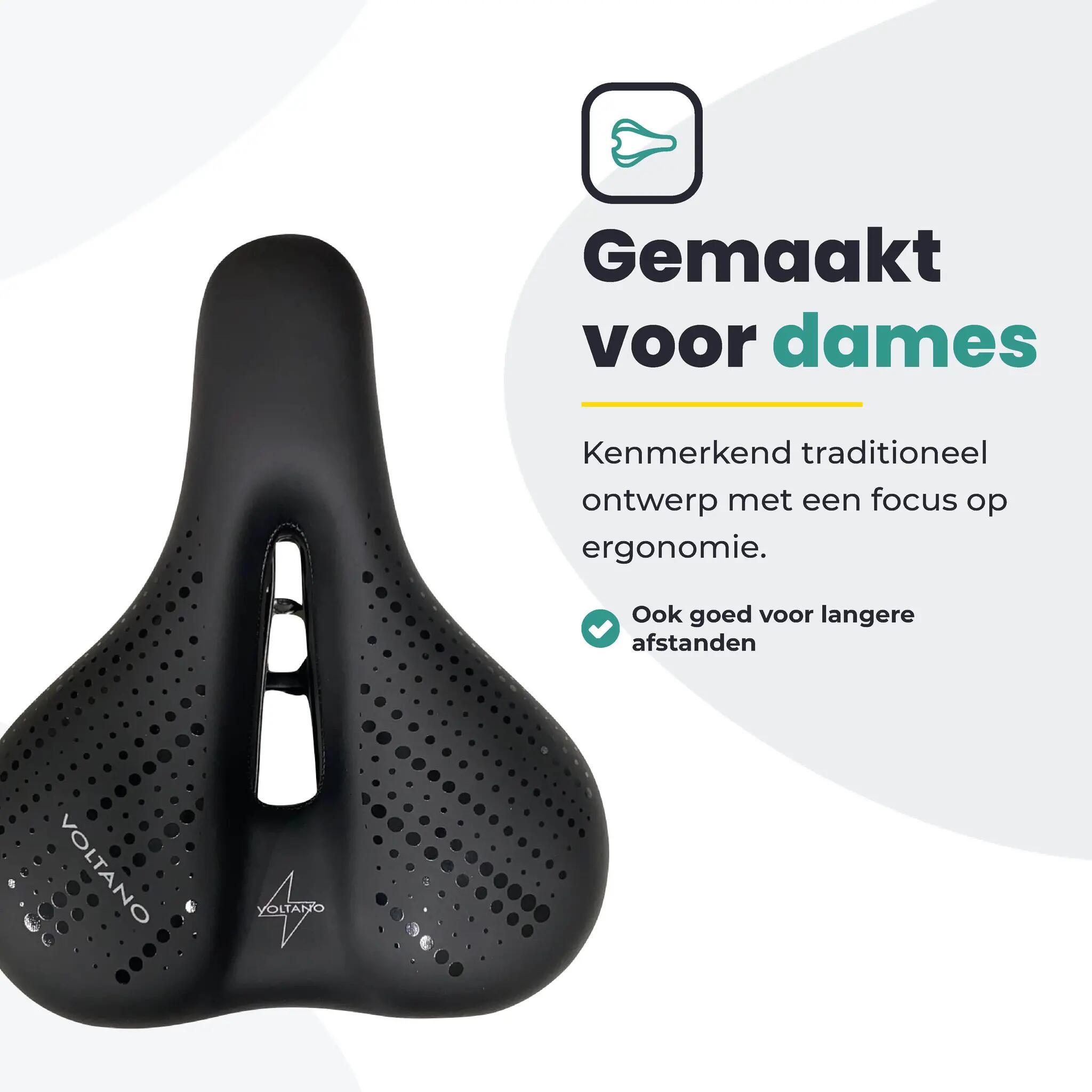 Voltano Dames Fietszadel - Zwart 6/7