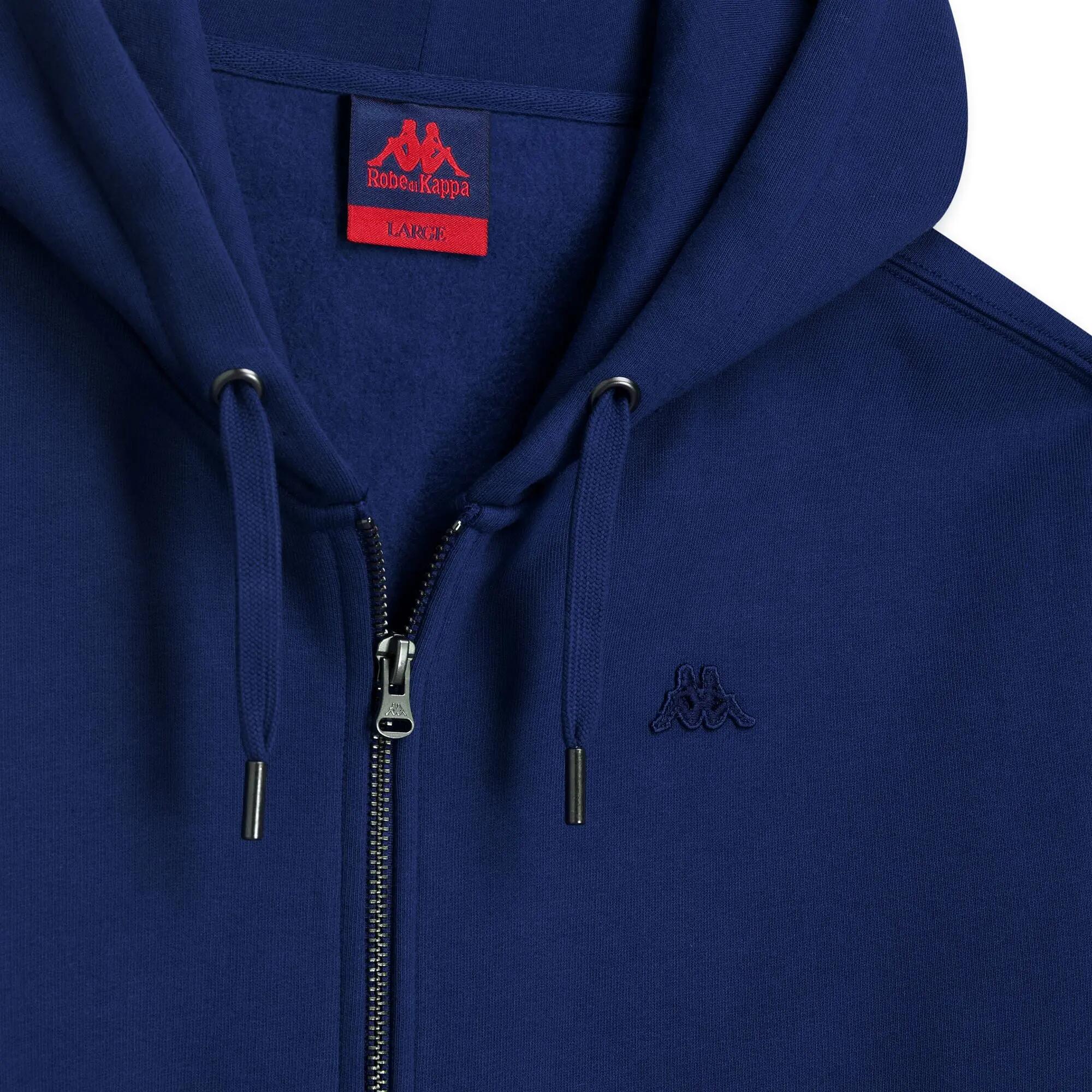 Felpa con cappuccio e zip da uomo in cotone blu da lifestyle 3/3