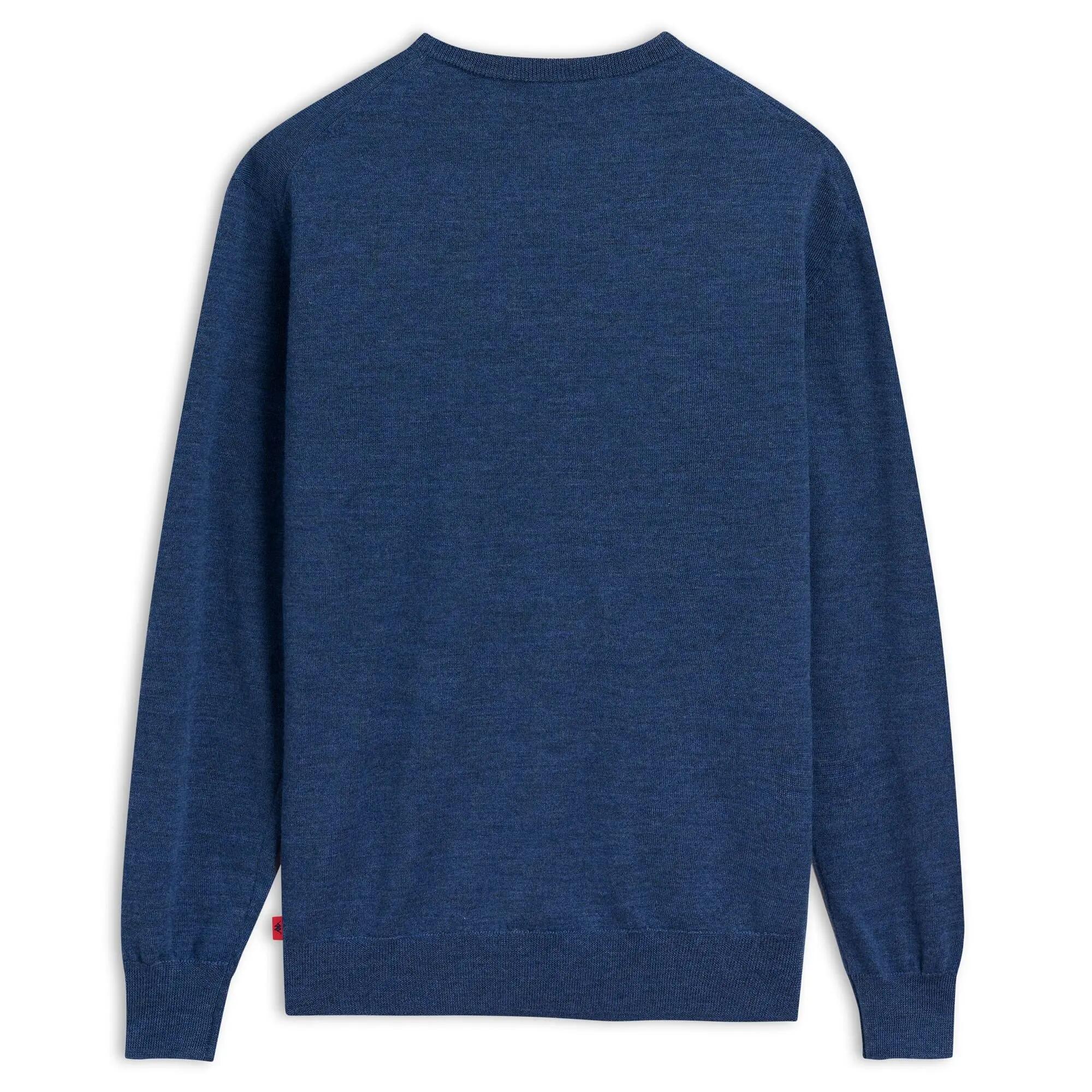 Maglione da uomo in lana vergine blu da lifestyle 2/3