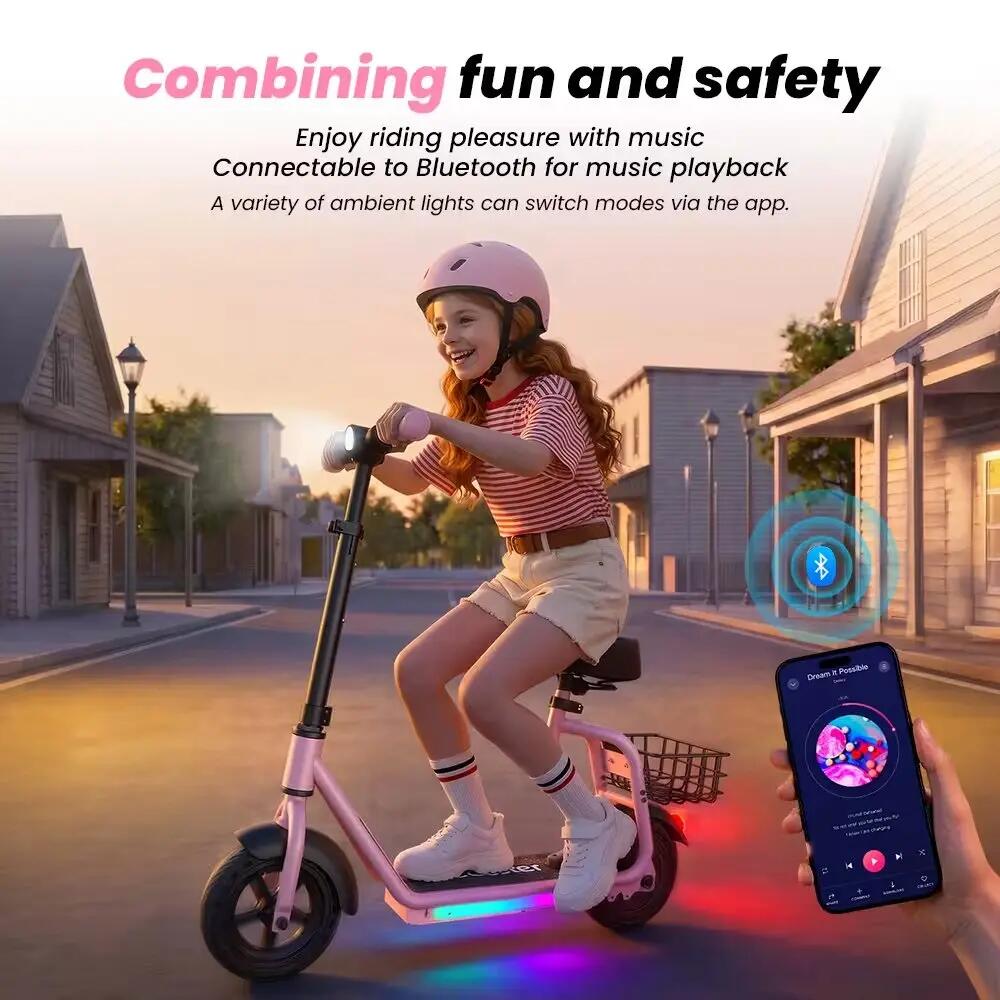 Monopattino elettrico bambini iScooter iK7 con sedile, cestino, 20 km/h 5/10
