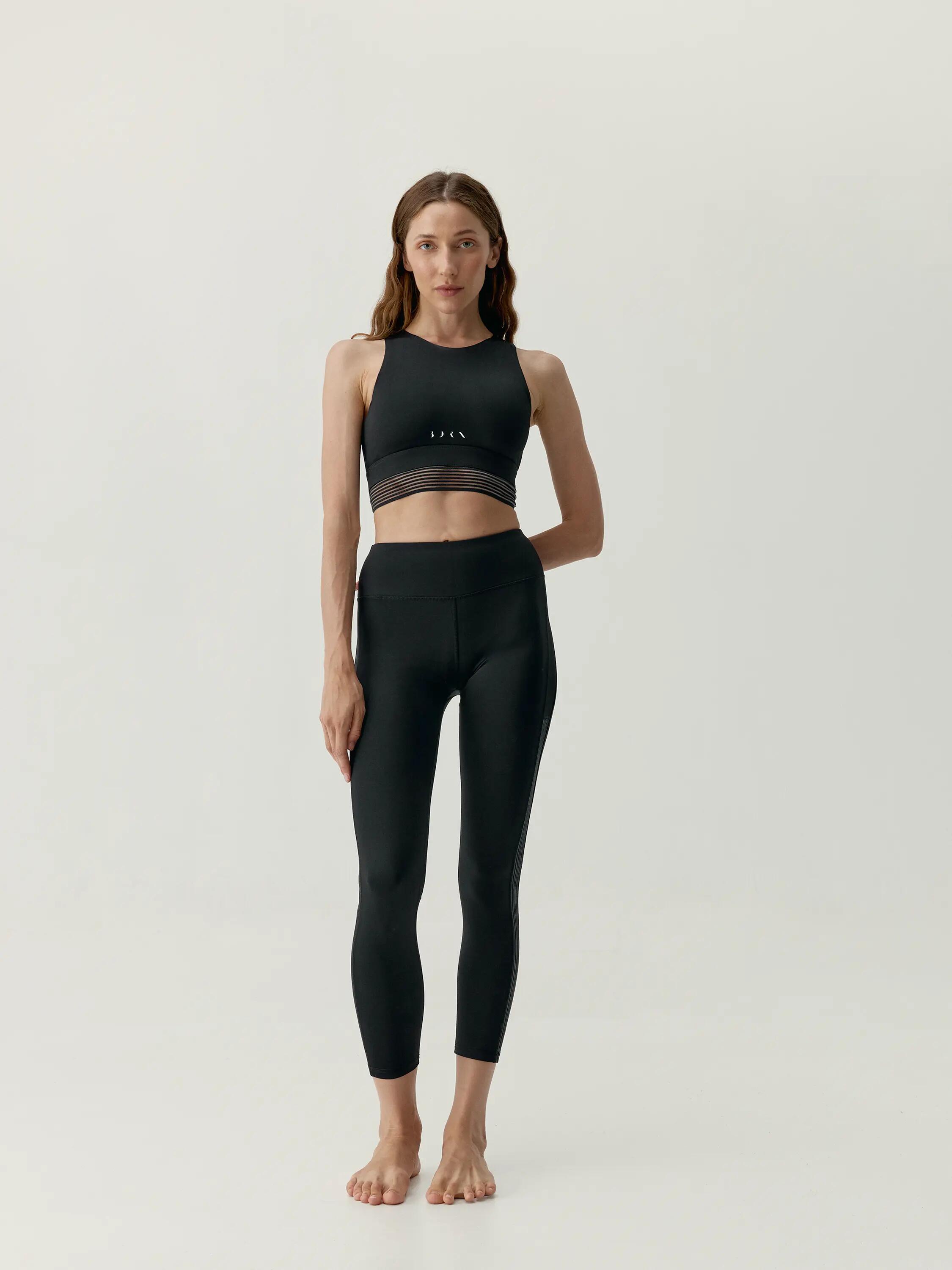 Legging de sport femme Sakra – Longueur 7/8, taille haute, double ceinture 4/5
