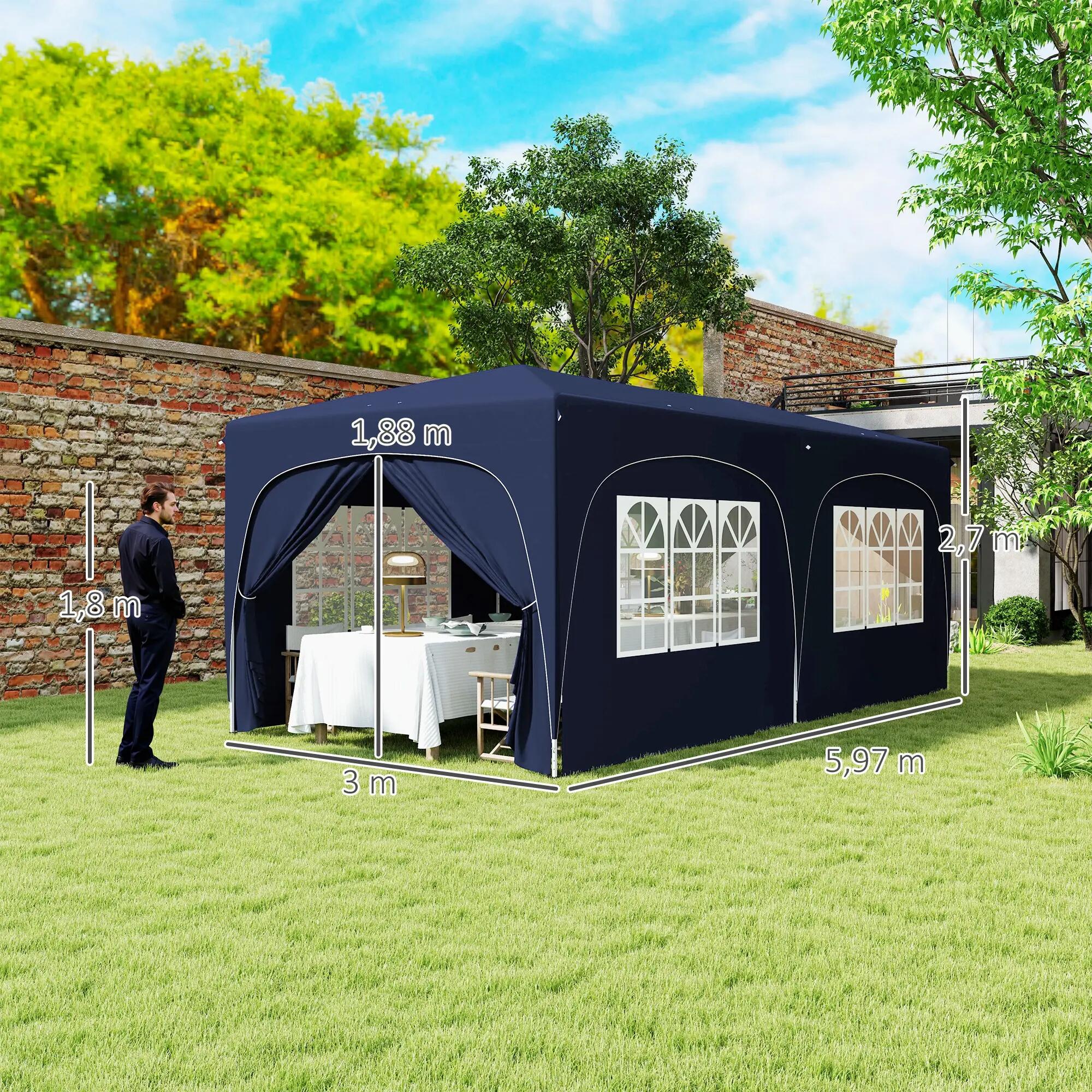Tenda dobrável azul Outsunny 3/7