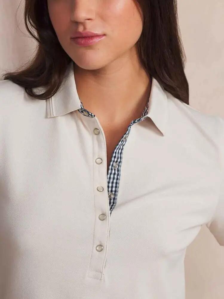 Polo manches courtes - Sport - Femme - Col polo boutonné - LIZZIPOL - Blanc écru 3/5