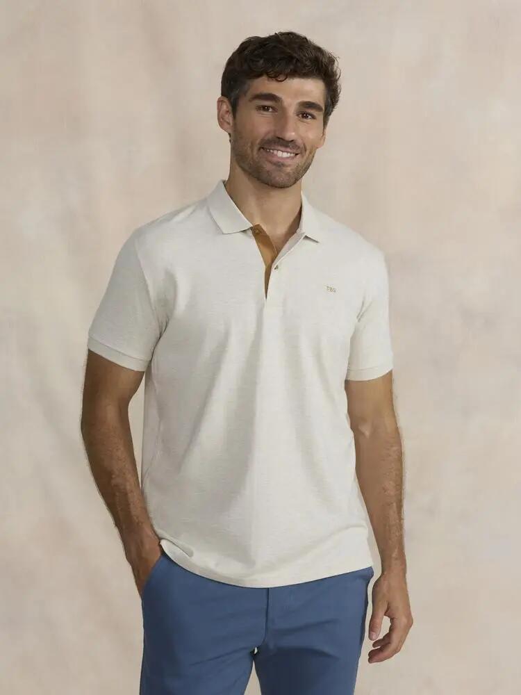 Polo homme ajusté col boutonné - LICIOPOL Beige 2/5