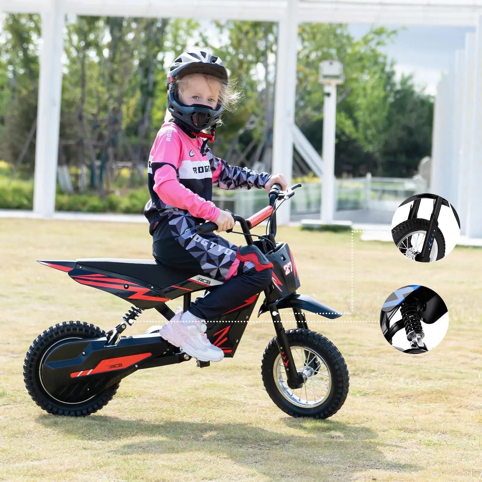 Moto électrique pour enfants R9X, 3‑12 ans, 300W, pneus 12 pouces 5/6