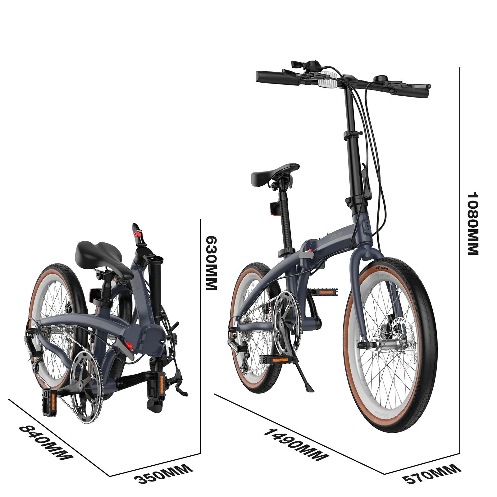 Bicicleta plegable RCB GK4 20" aluminio, 7 velocidades, frenos de disco, 14+ 6/8