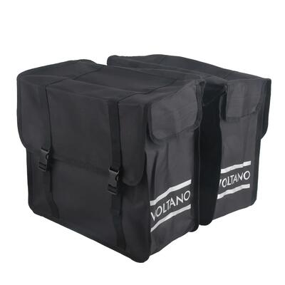 Voltano dubbele fietstas xl - zwart - 48 liter