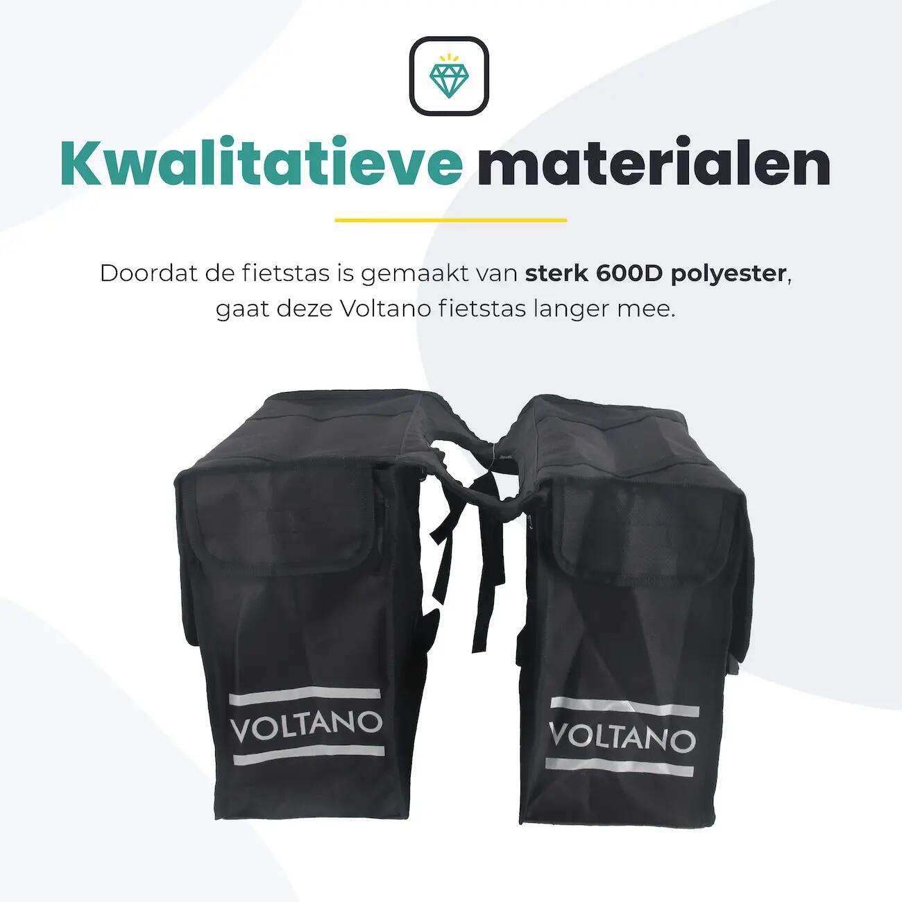 Voltano Dubbele Fietstas XL - Zwart - 48 Liter 7/7