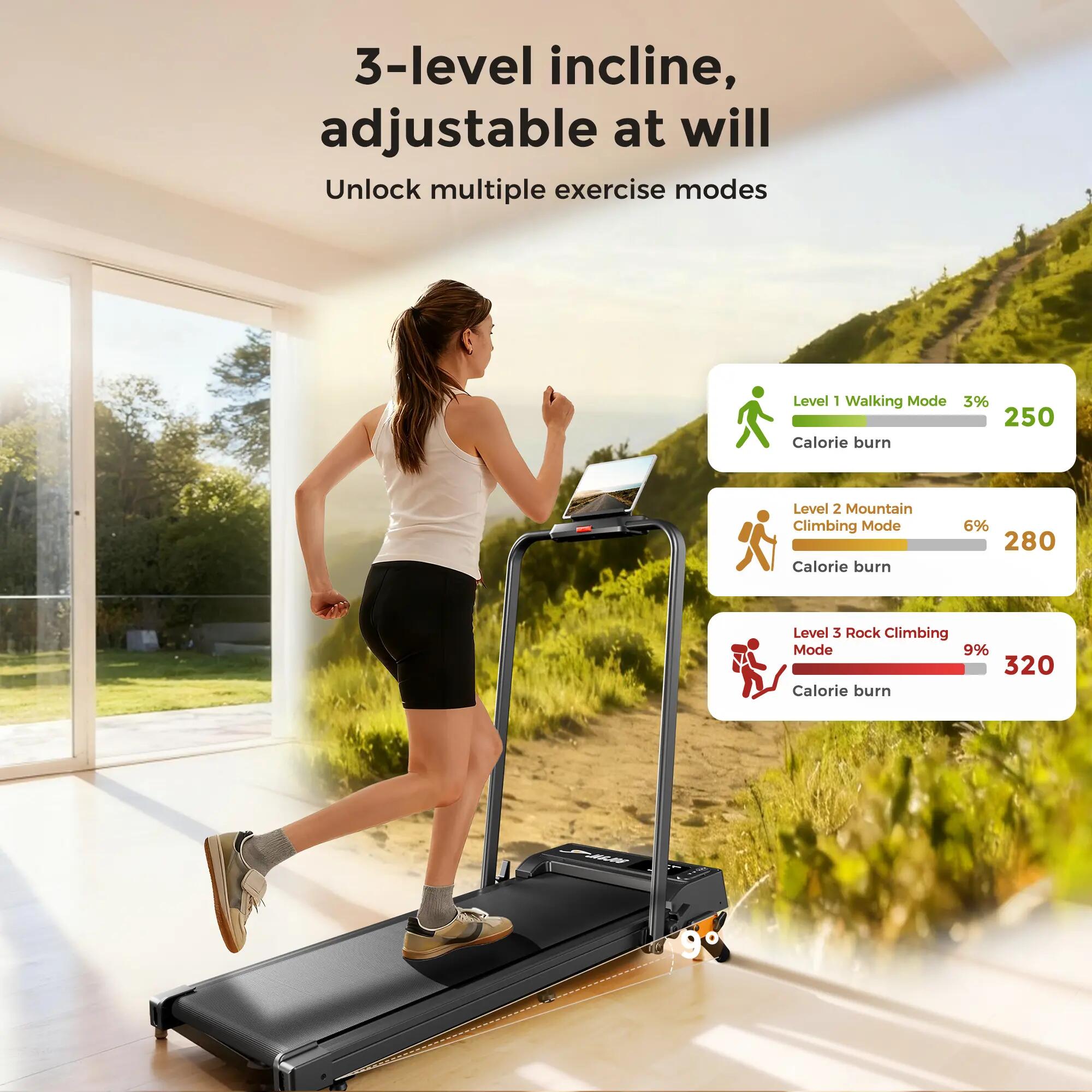 iscooter JT52 tapis roulant con 1–12 km/h, 0–7% 4/6
