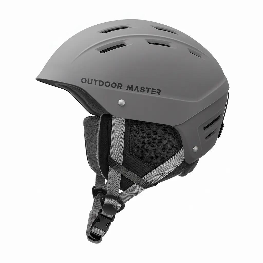 OutdoorMaster Kelvin II Ski Helmet Snow Sport Snowboard Helmet for Grey M