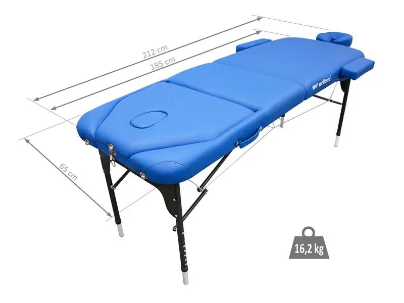 Lettino da massaggio pieghevole Wellcore con schienale ribaltabile in 3/5